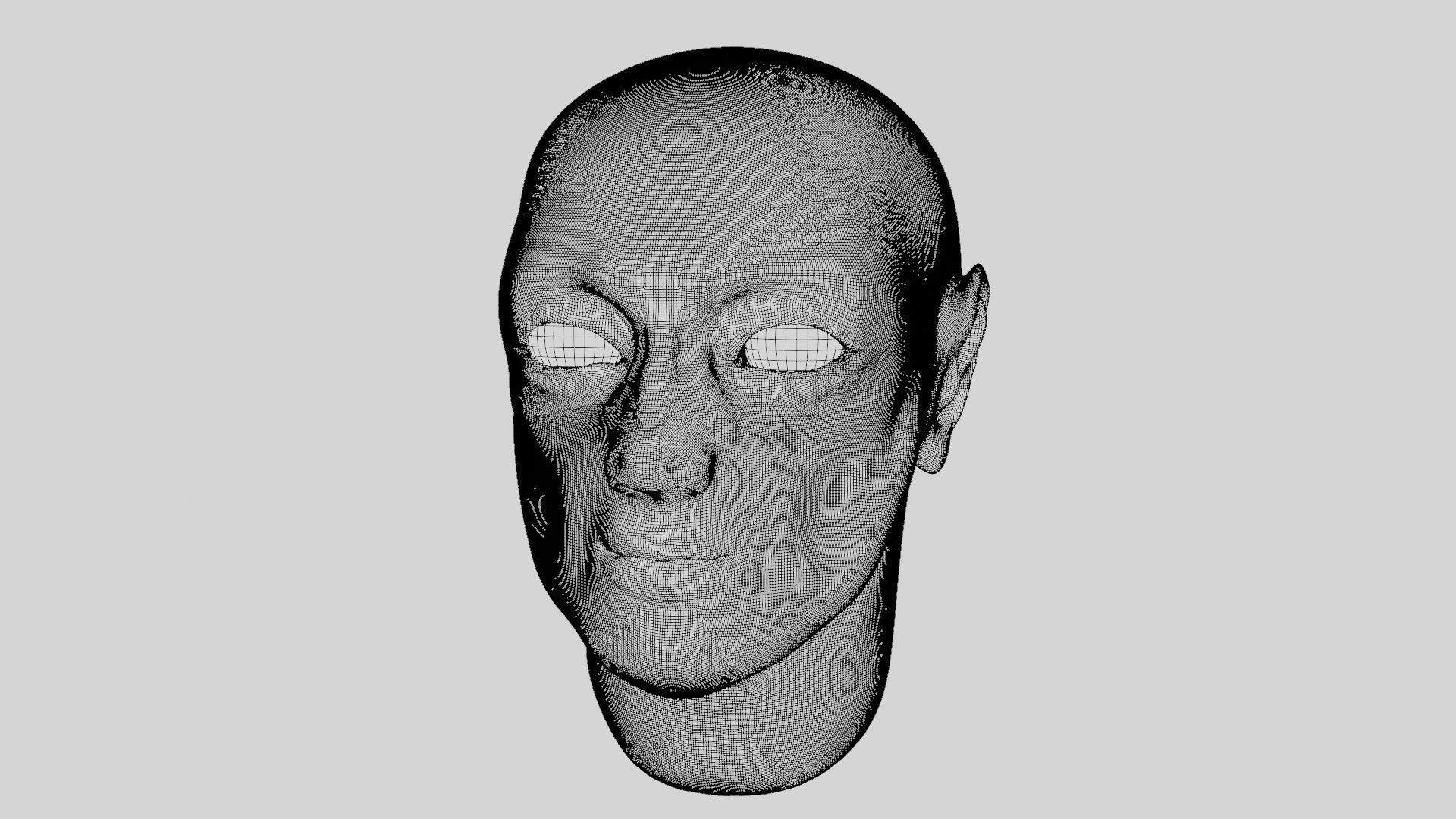 Face sculpt Low-poly 3D model_36