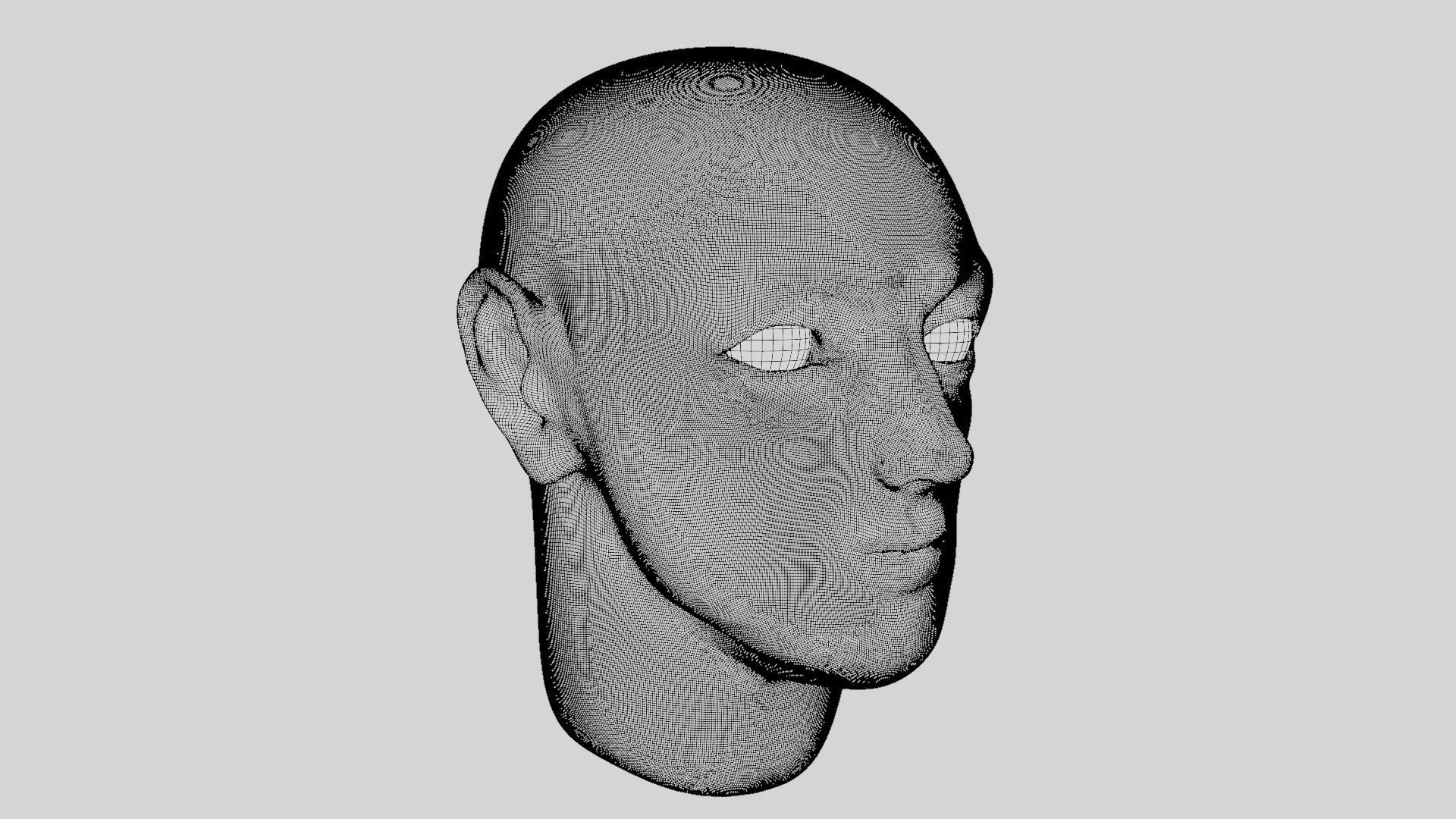 Face sculpt Low-poly 3D model_45