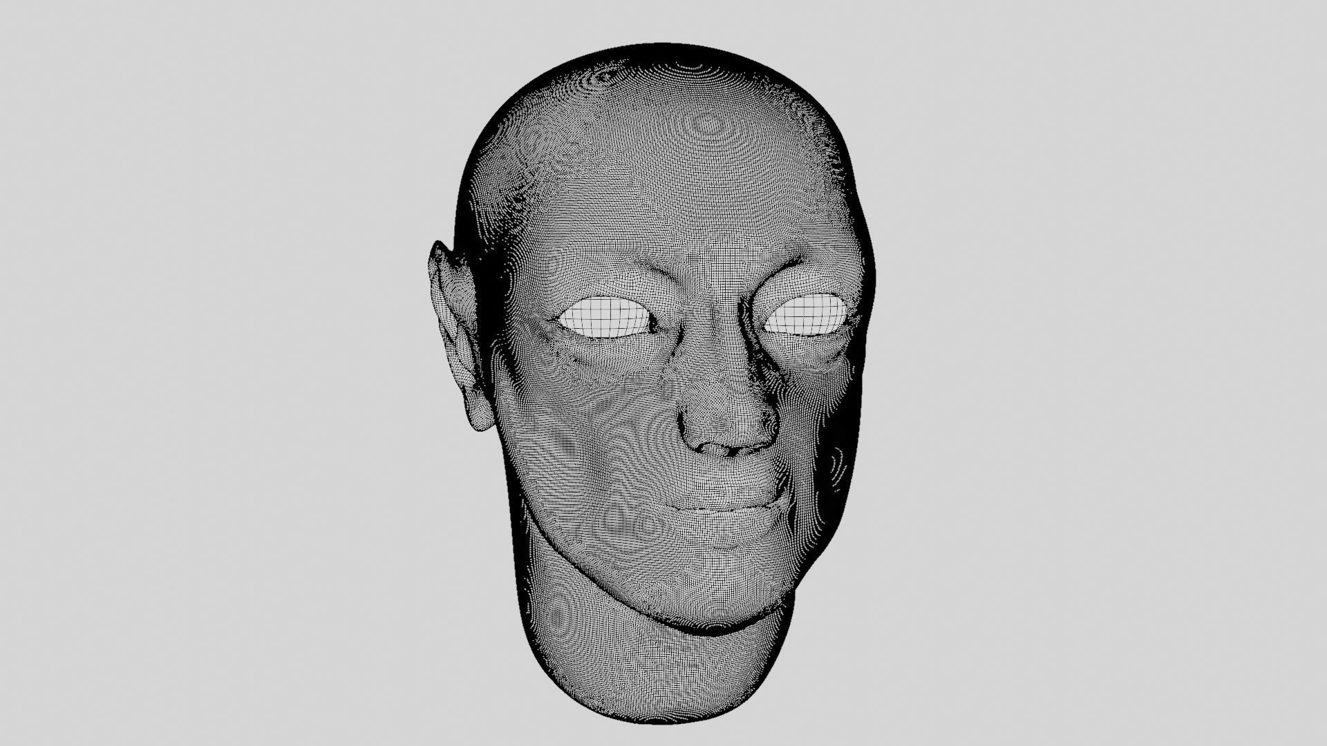 Face sculpt Low-poly 3D model_31