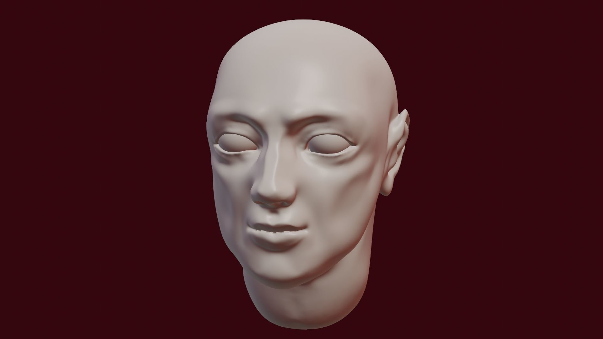 Face sculpt Low-poly 3D model_22