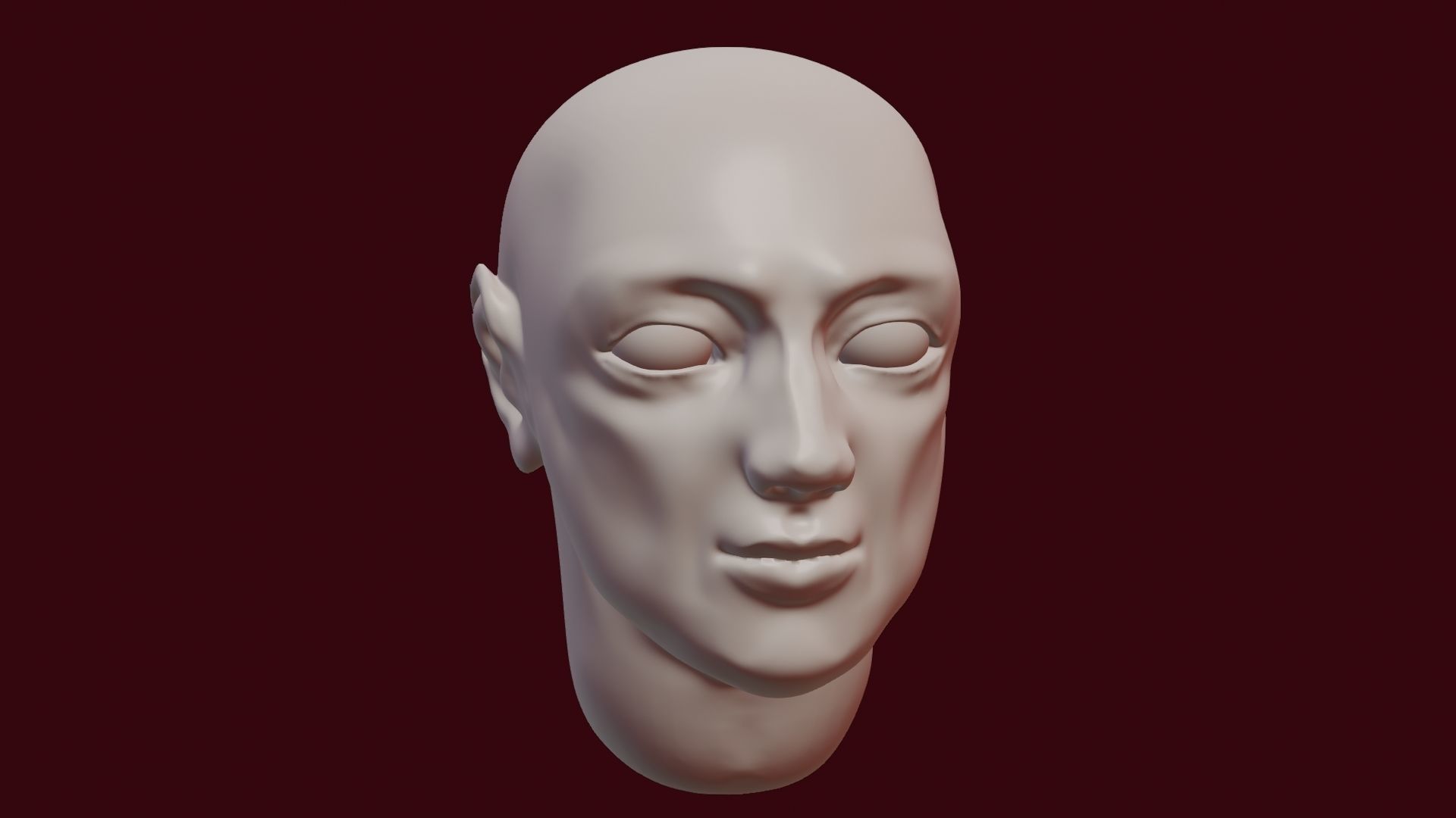 Face sculpt Low-poly 3D model_17
