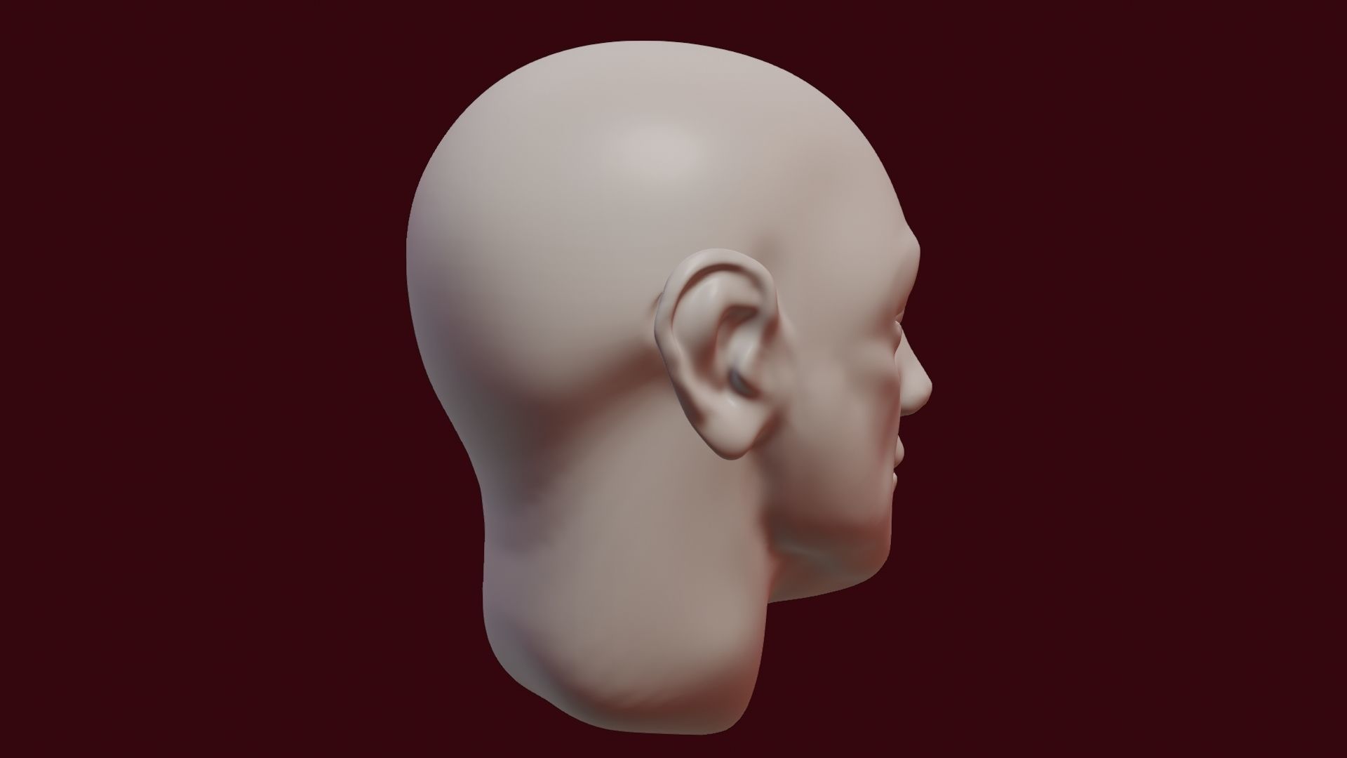 Face sculpt Low-poly 3D model_25