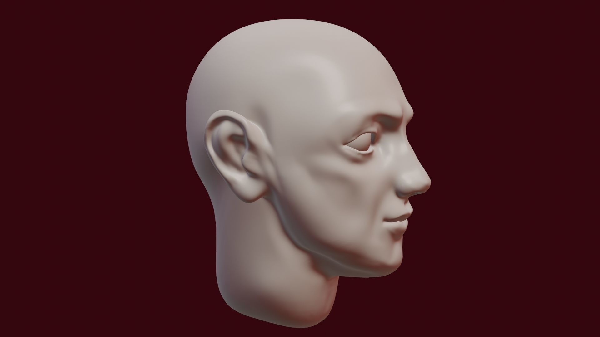Face sculpt Low-poly 3D model_18