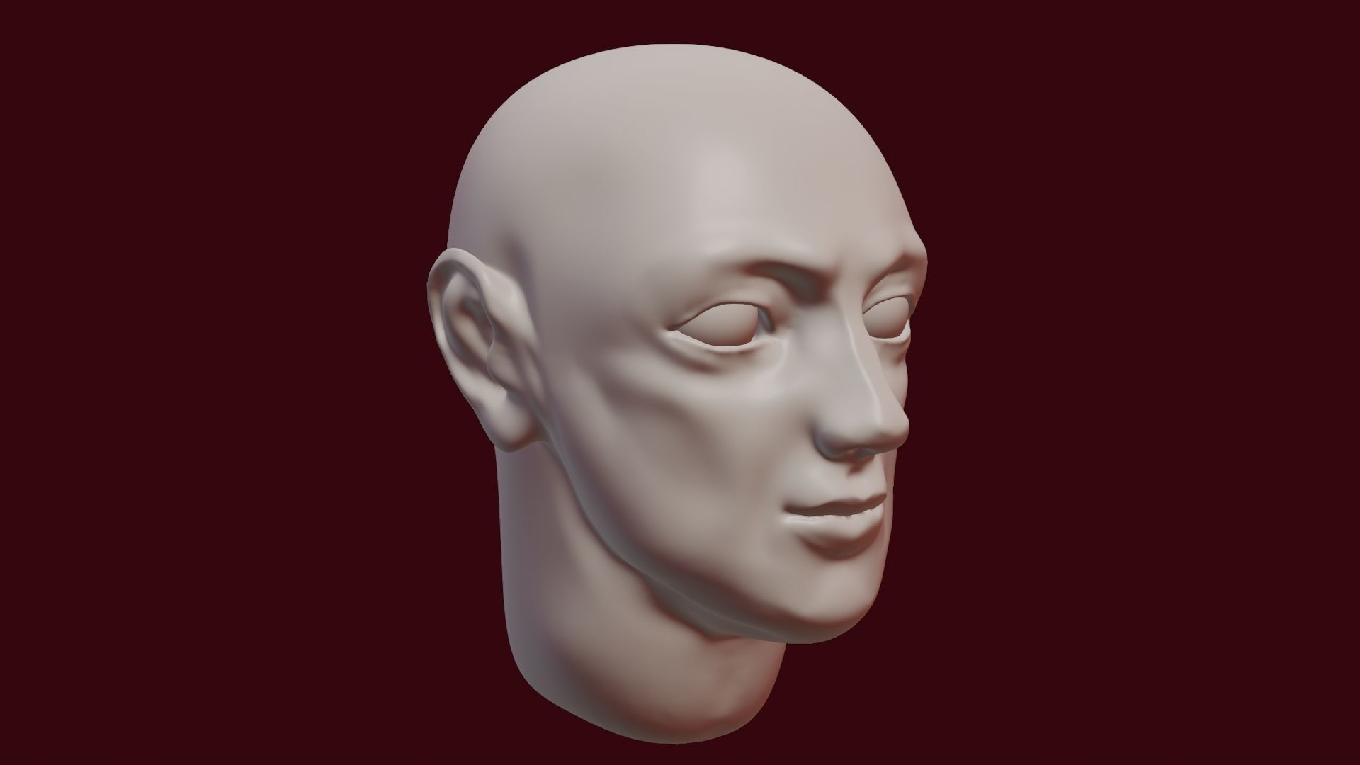 Face sculpt Low-poly 3D model_16