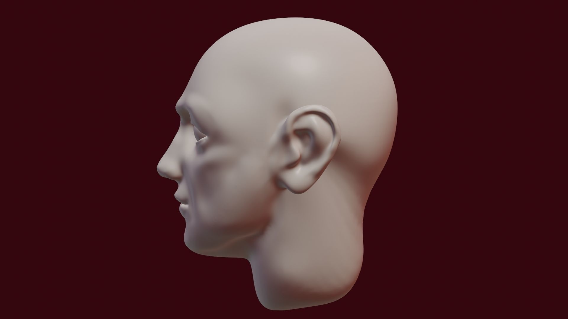 Face sculpt Low-poly 3D model_21