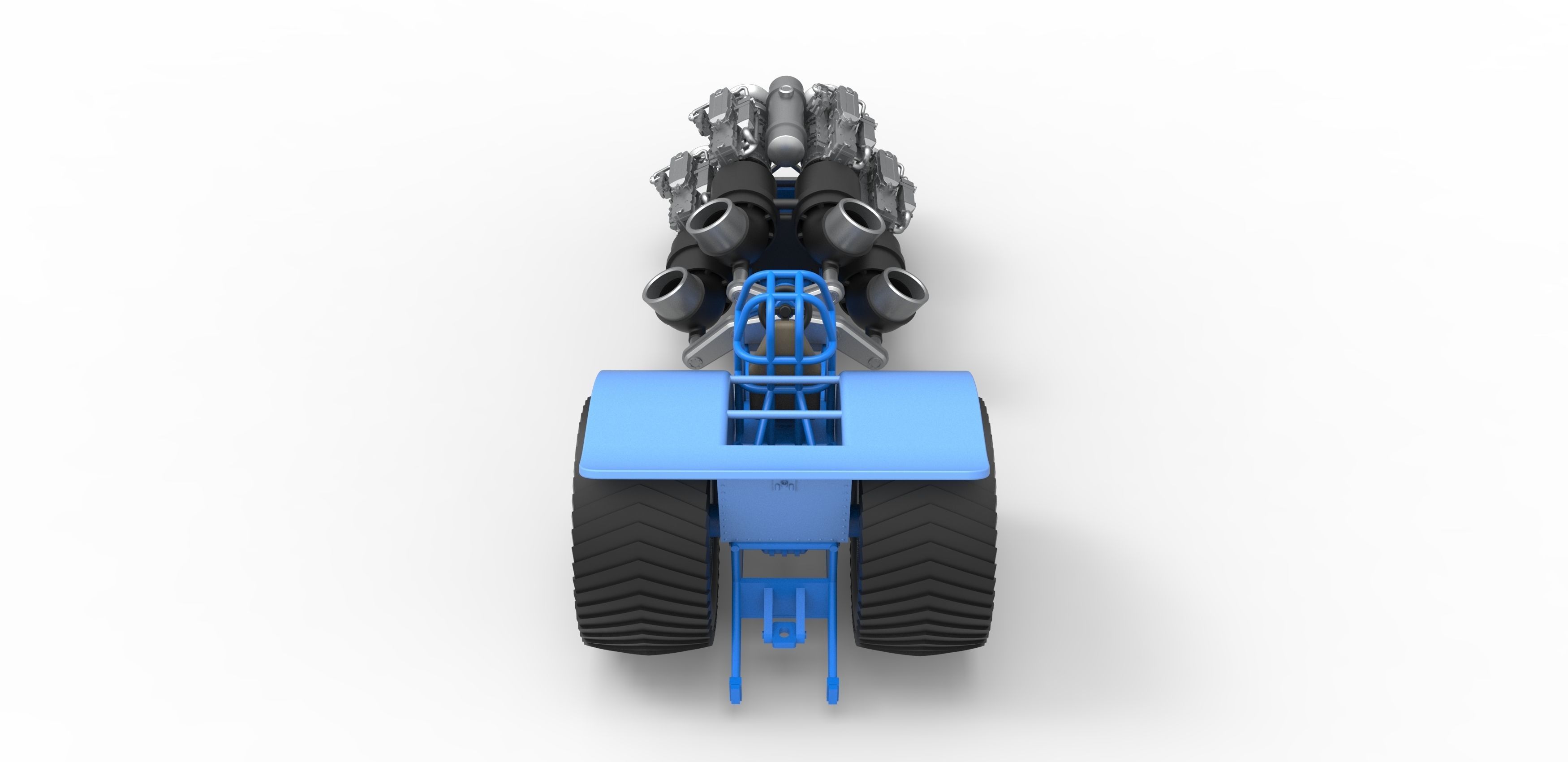 Pulling tractor with 4 jet engines Scale 1 to 25 3D print model_13