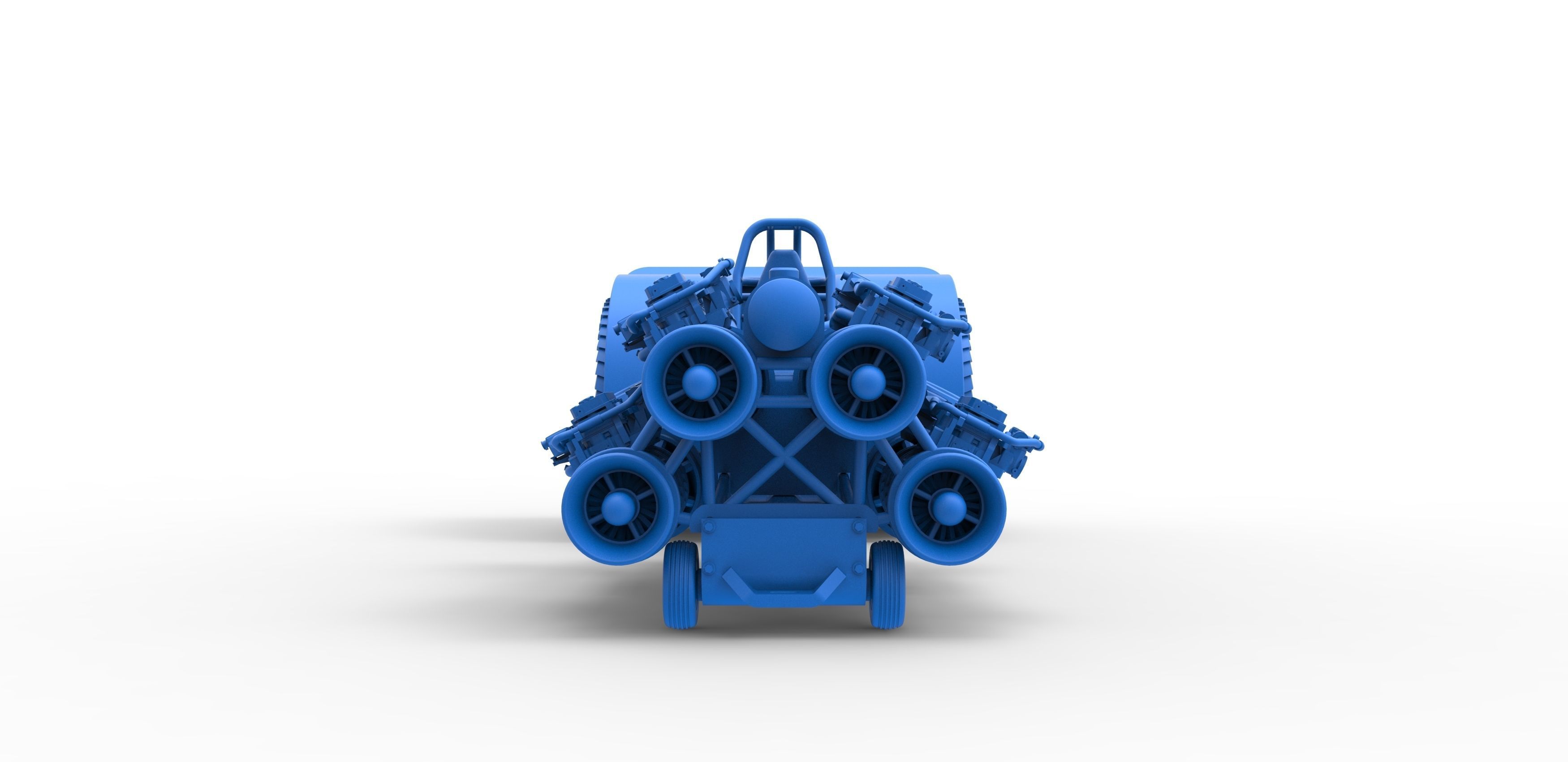Pulling tractor with 4 jet engines Scale 1 to 25 3D print model_20