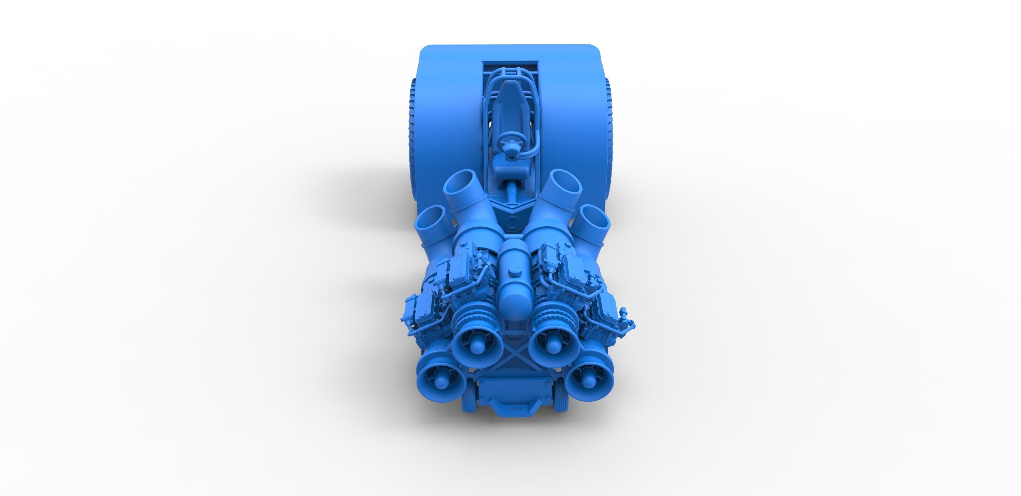 Pulling tractor with 4 jet engines Scale 1 to 25 3D print model_19