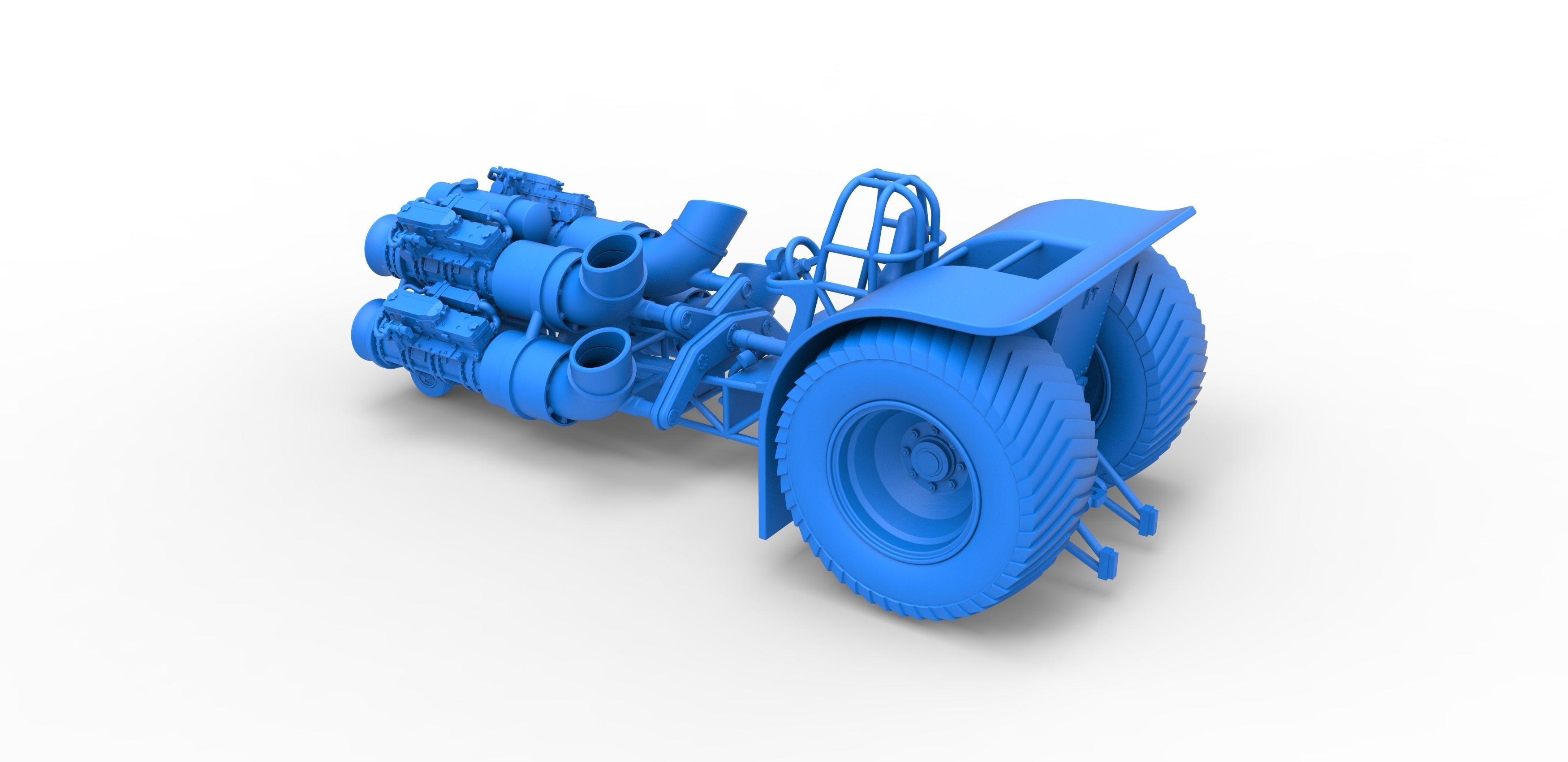 Pulling tractor with 4 jet engines Scale 1 to 25 3D print model_24