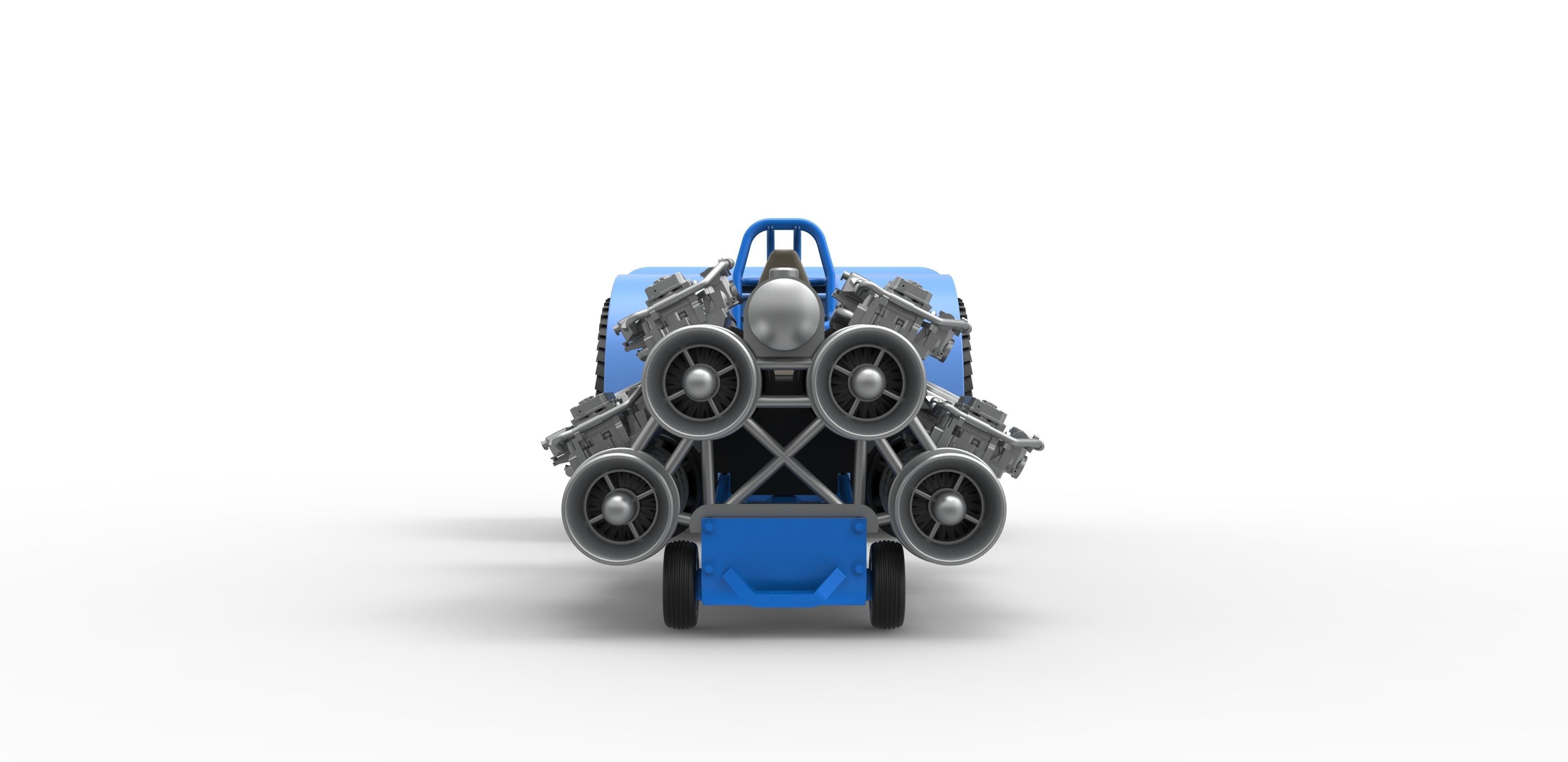 Pulling tractor with 4 jet engines Scale 1 to 25 3D print model_7