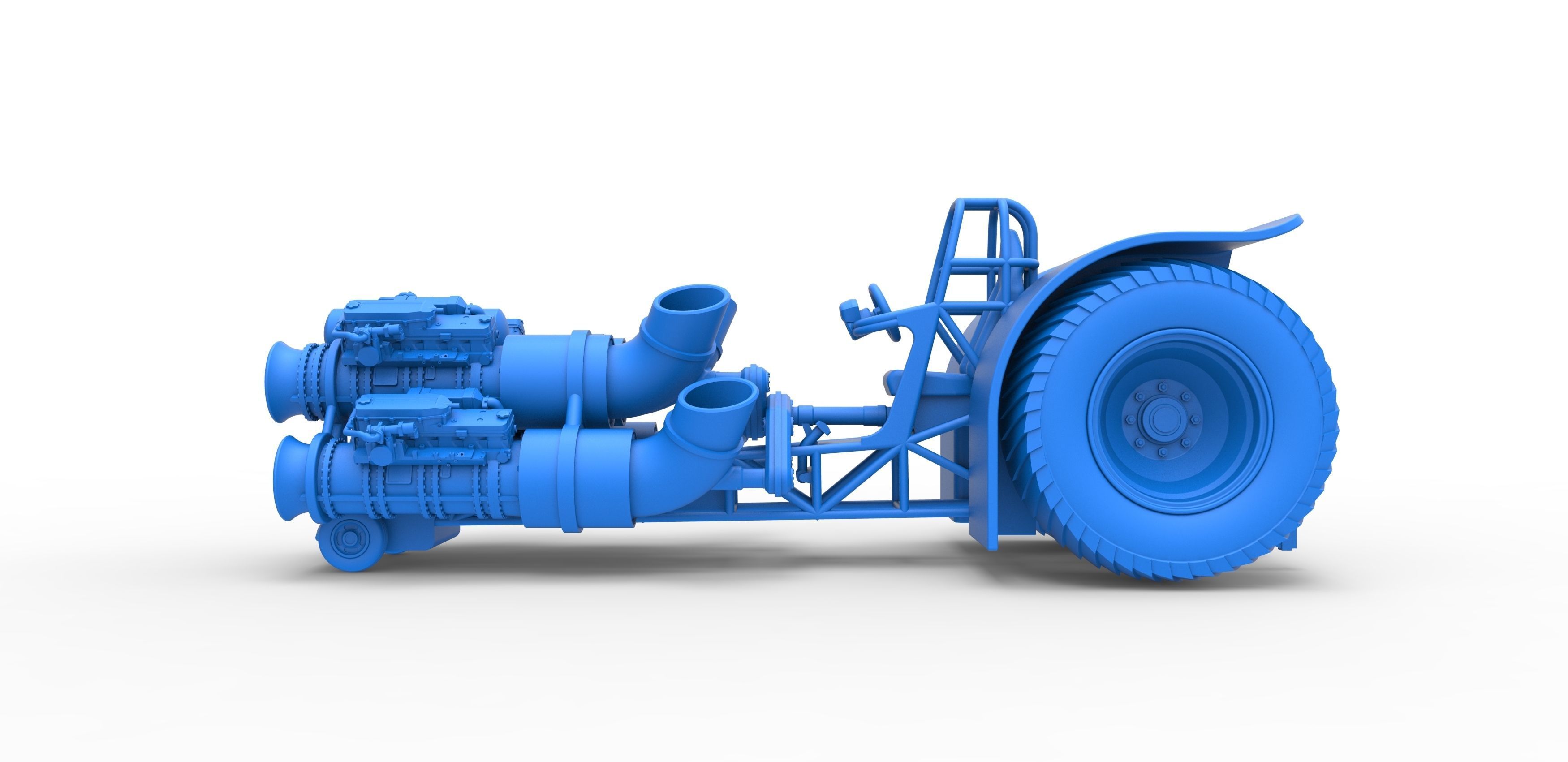 Pulling tractor with 4 jet engines Scale 1 to 25 3D print model_21