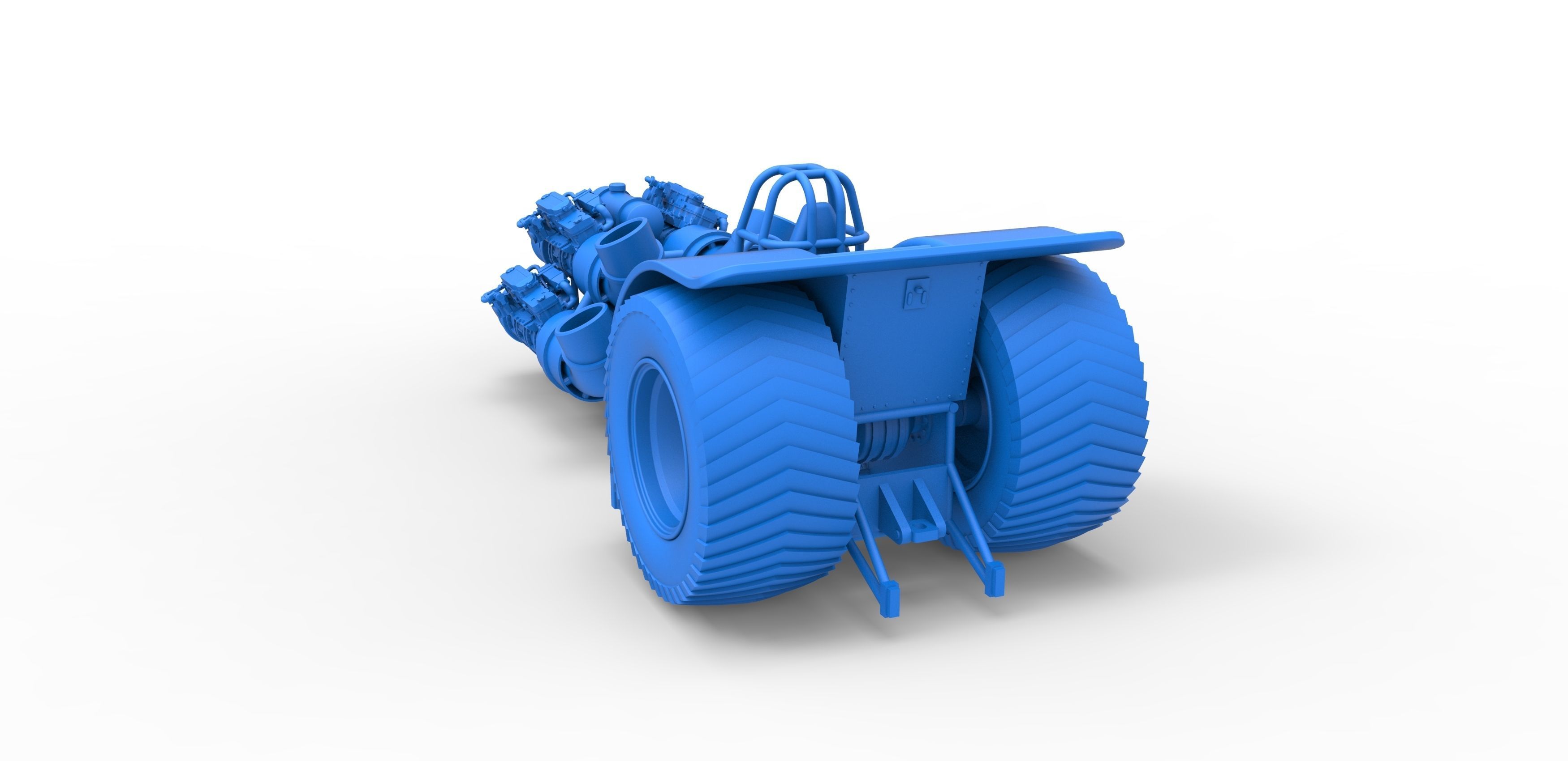 Pulling tractor with 4 jet engines Scale 1 to 25 3D print model_25