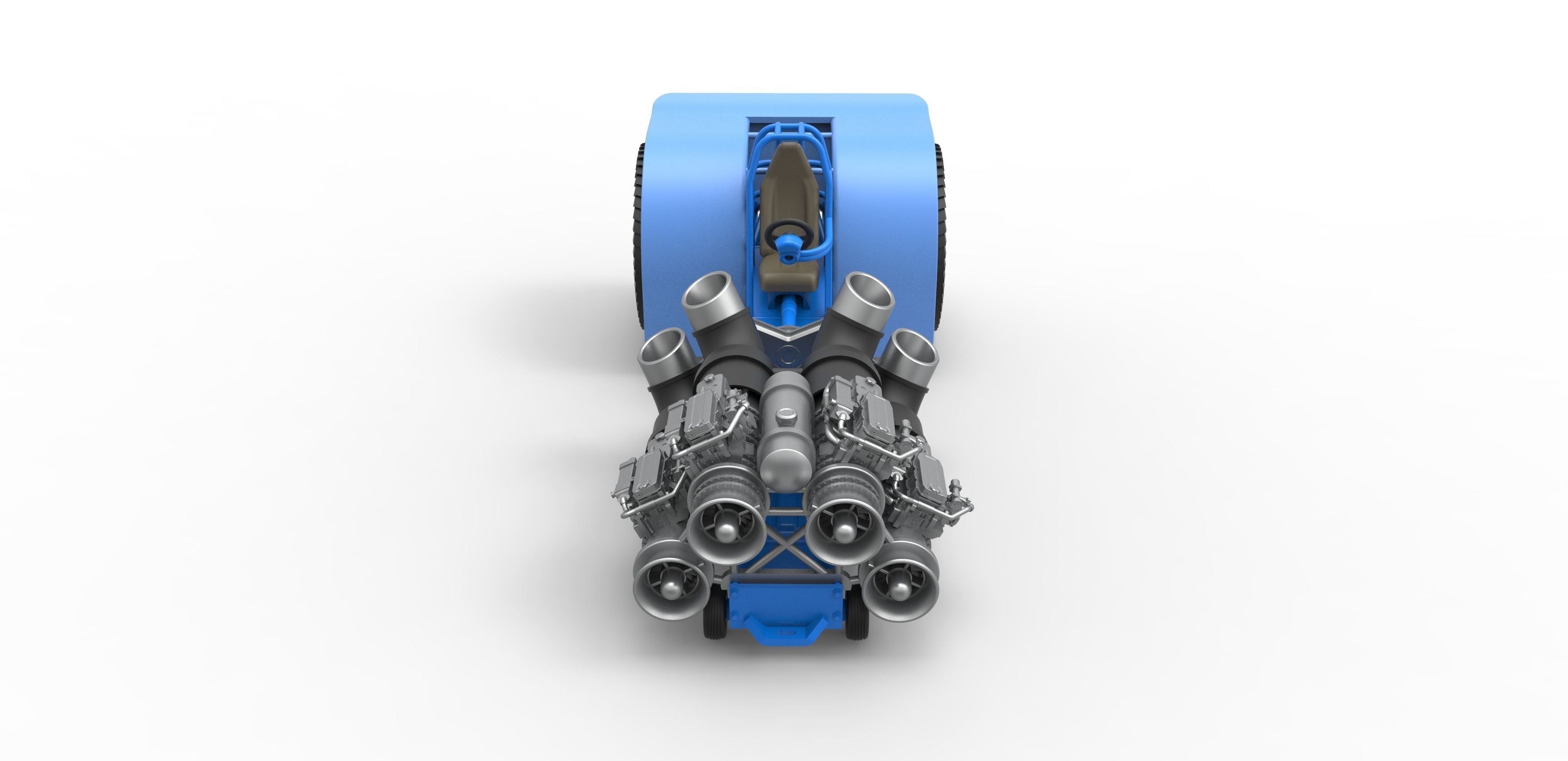 Pulling tractor with 4 jet engines Scale 1 to 25 3D print model_6