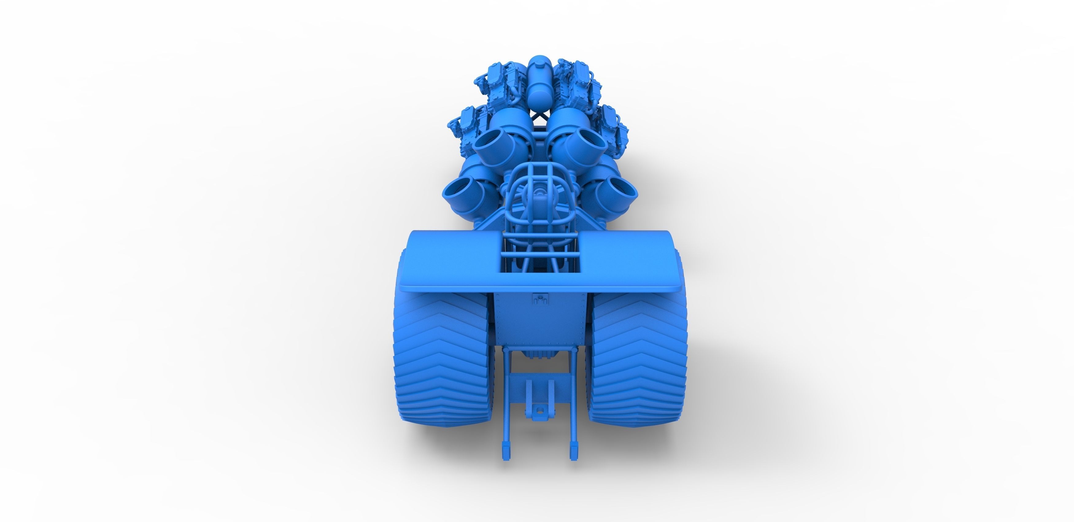 Pulling tractor with 4 jet engines Scale 1 to 25 3D print model_26