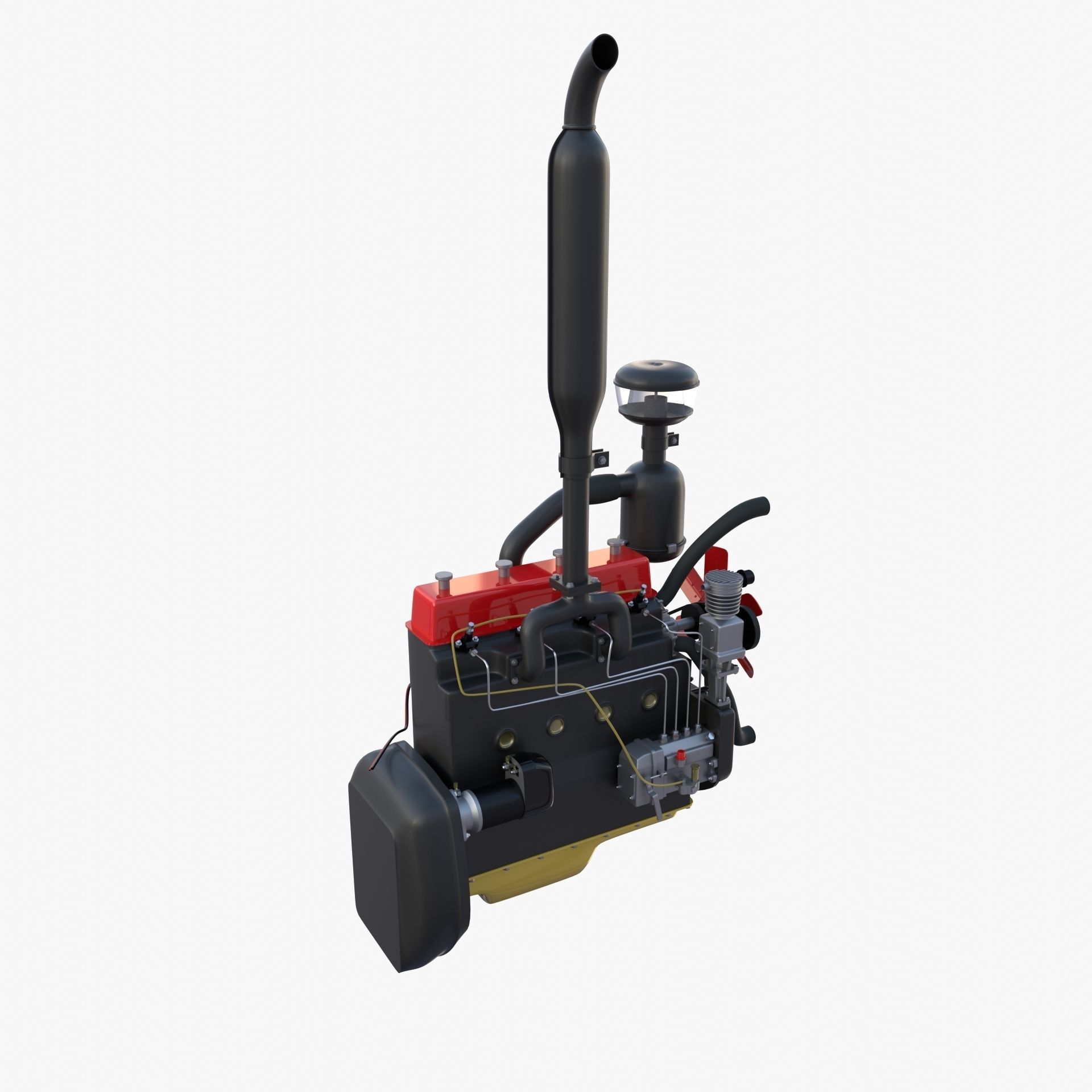 Tractor Engine 3D model_7