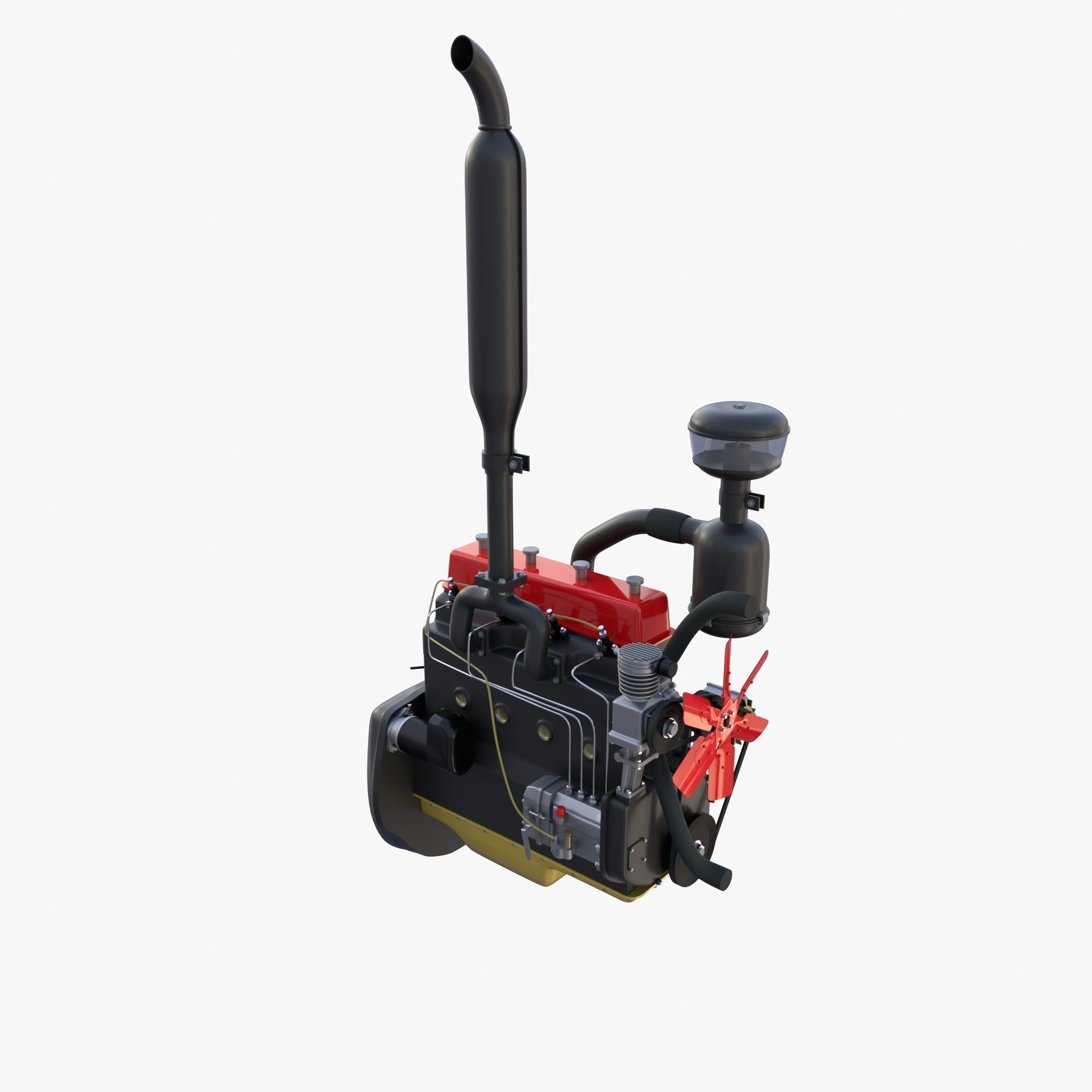 Tractor Engine 3D model_9