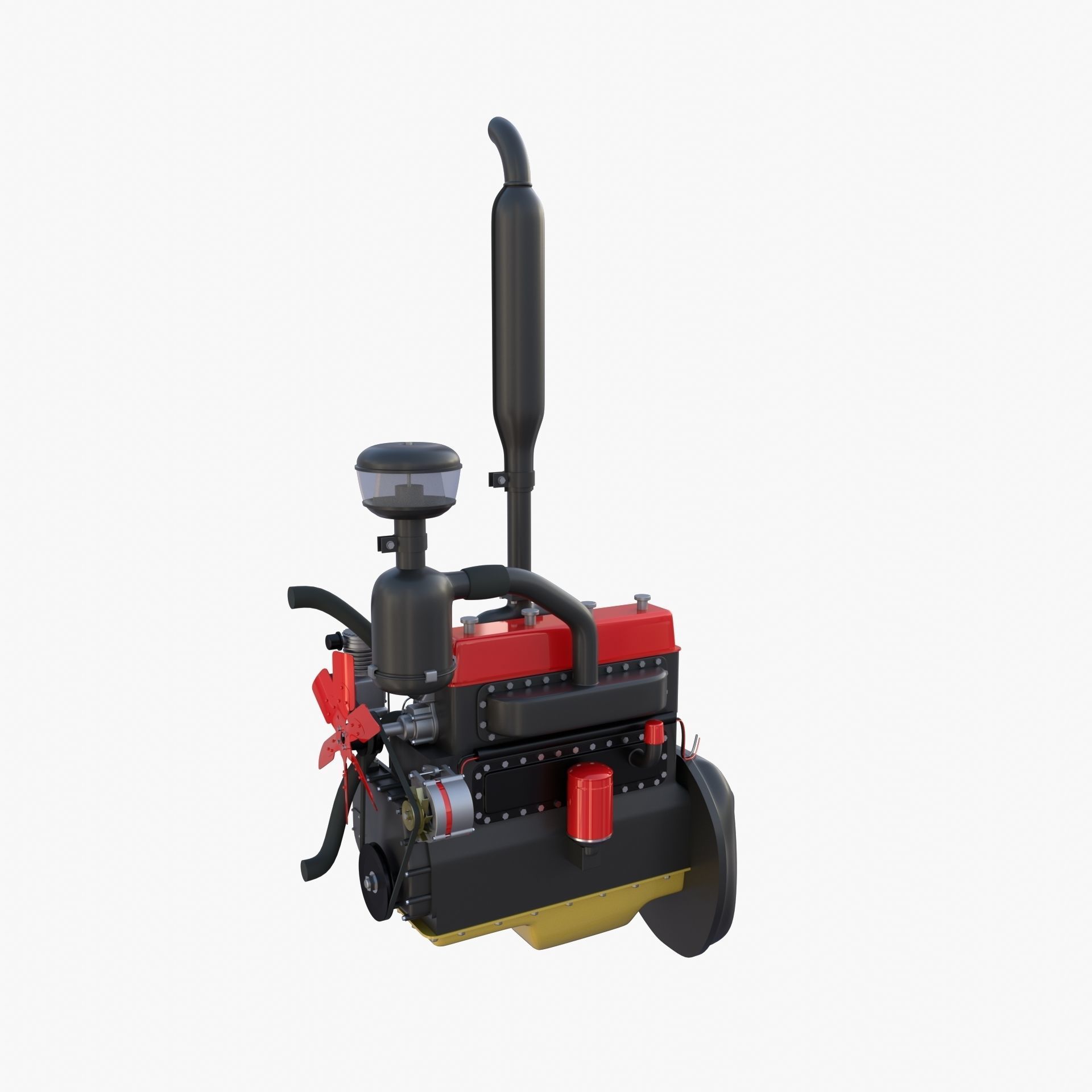 Tractor Engine 3D model_3