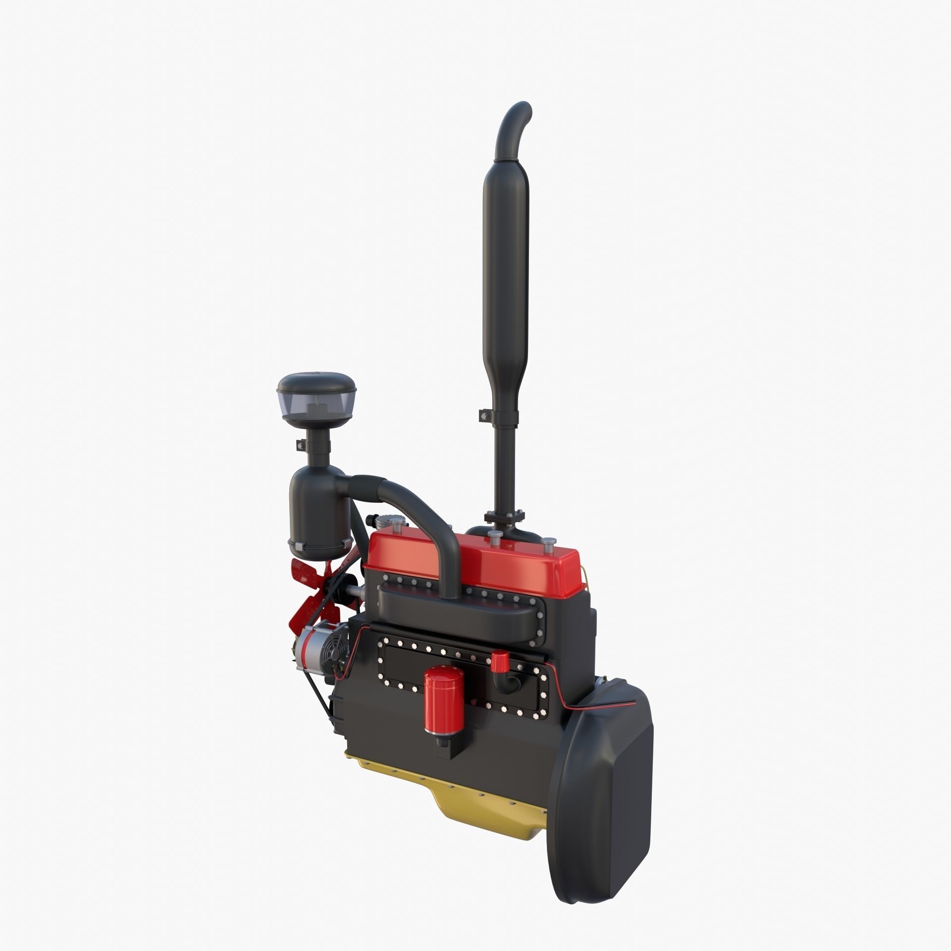 Tractor Engine 3D model_4