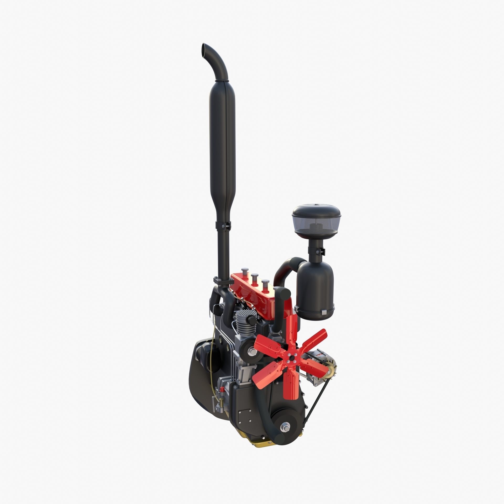 Tractor Engine 3D model_1