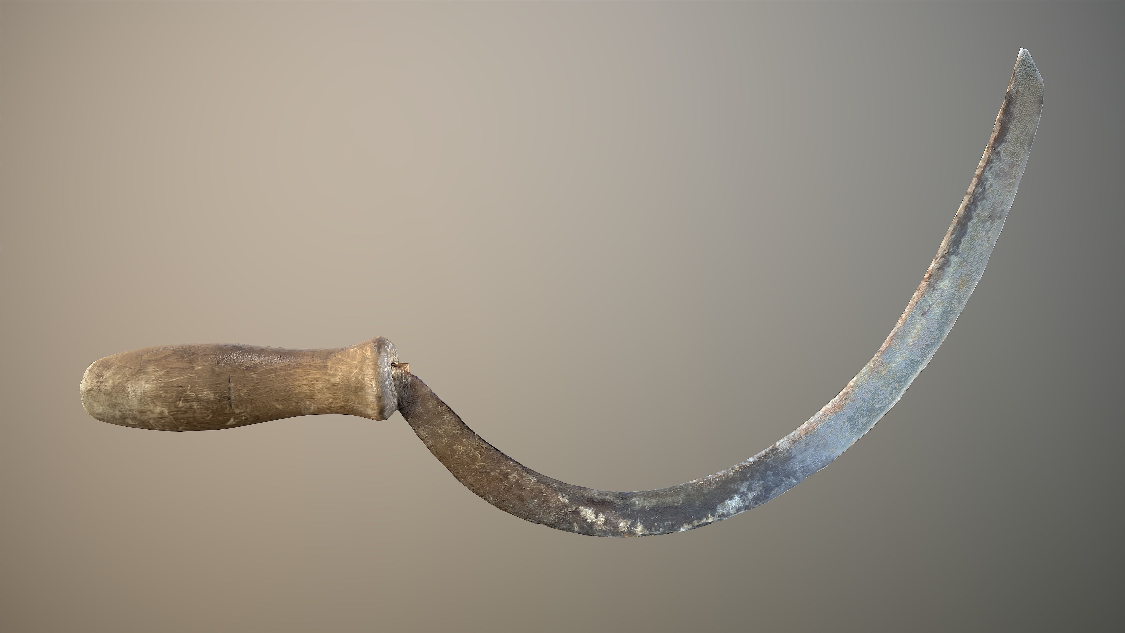 Old Sickle Low-poly 3D model_7