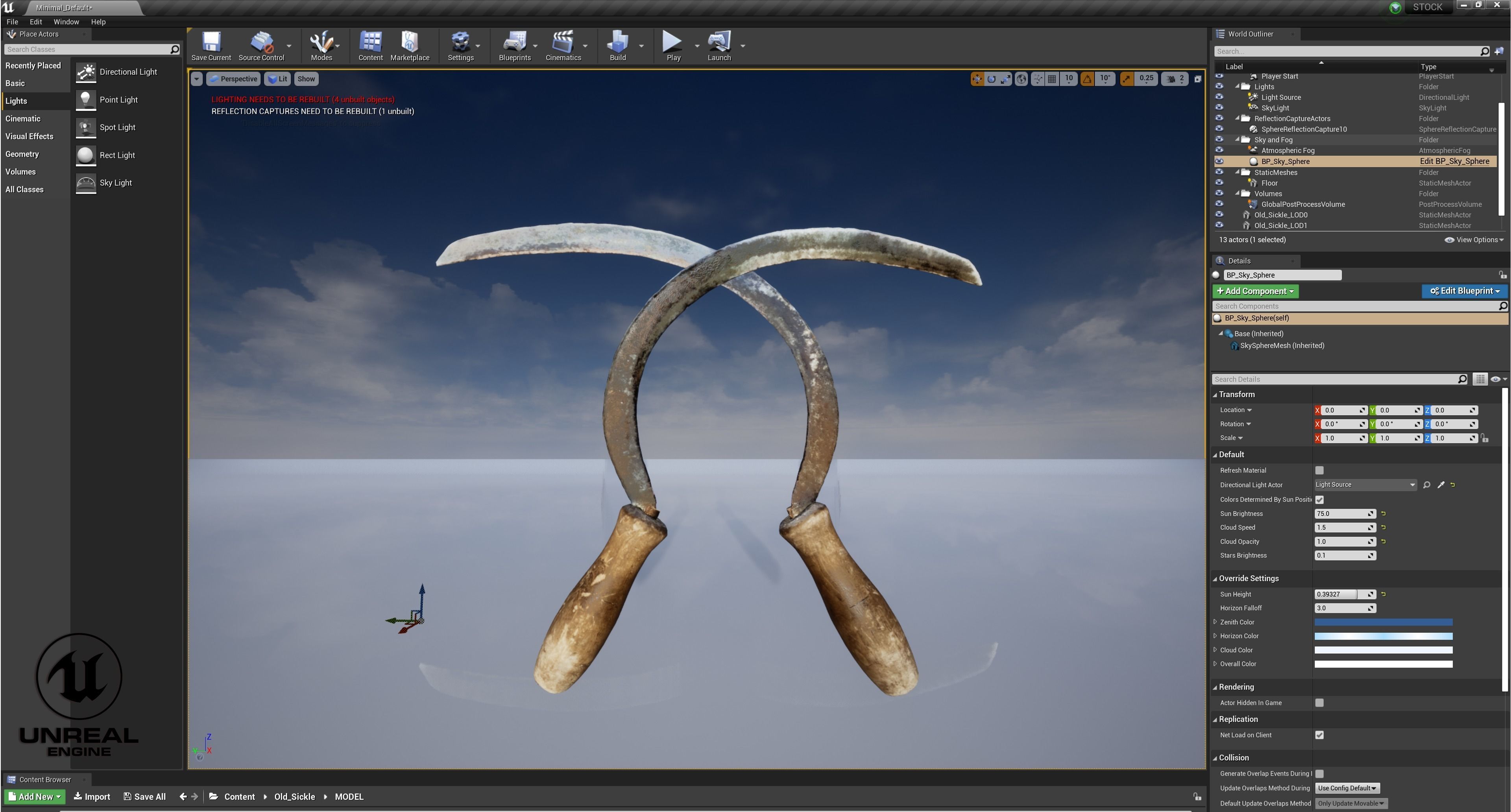 Old Sickle Low-poly 3D model_15