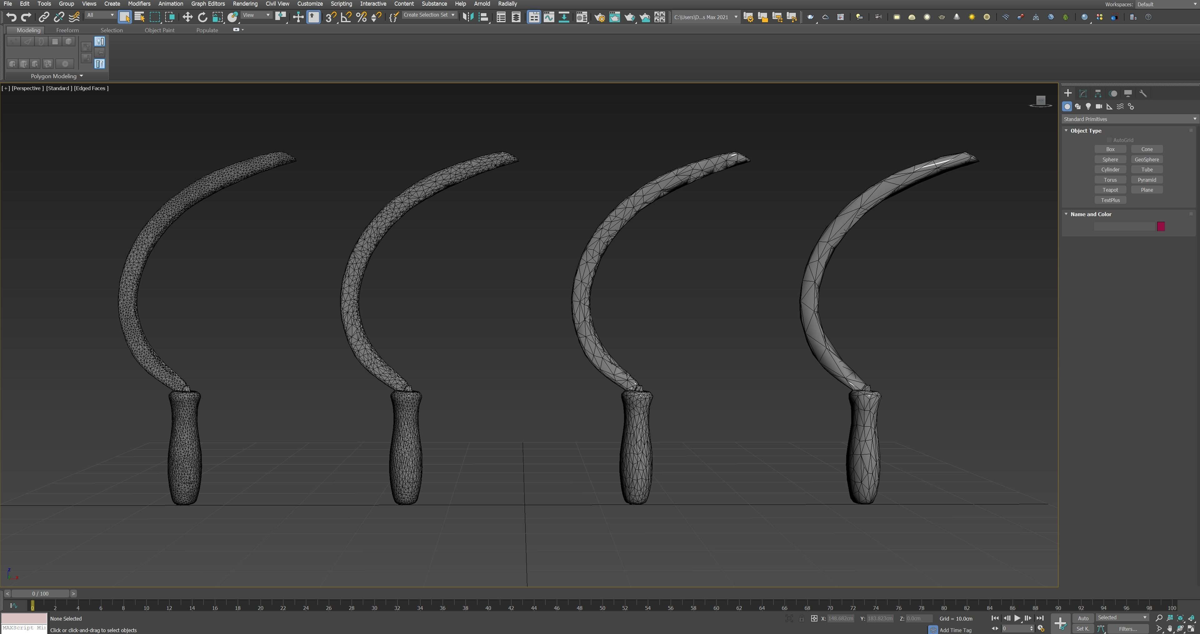 Old Sickle Low-poly 3D model_18