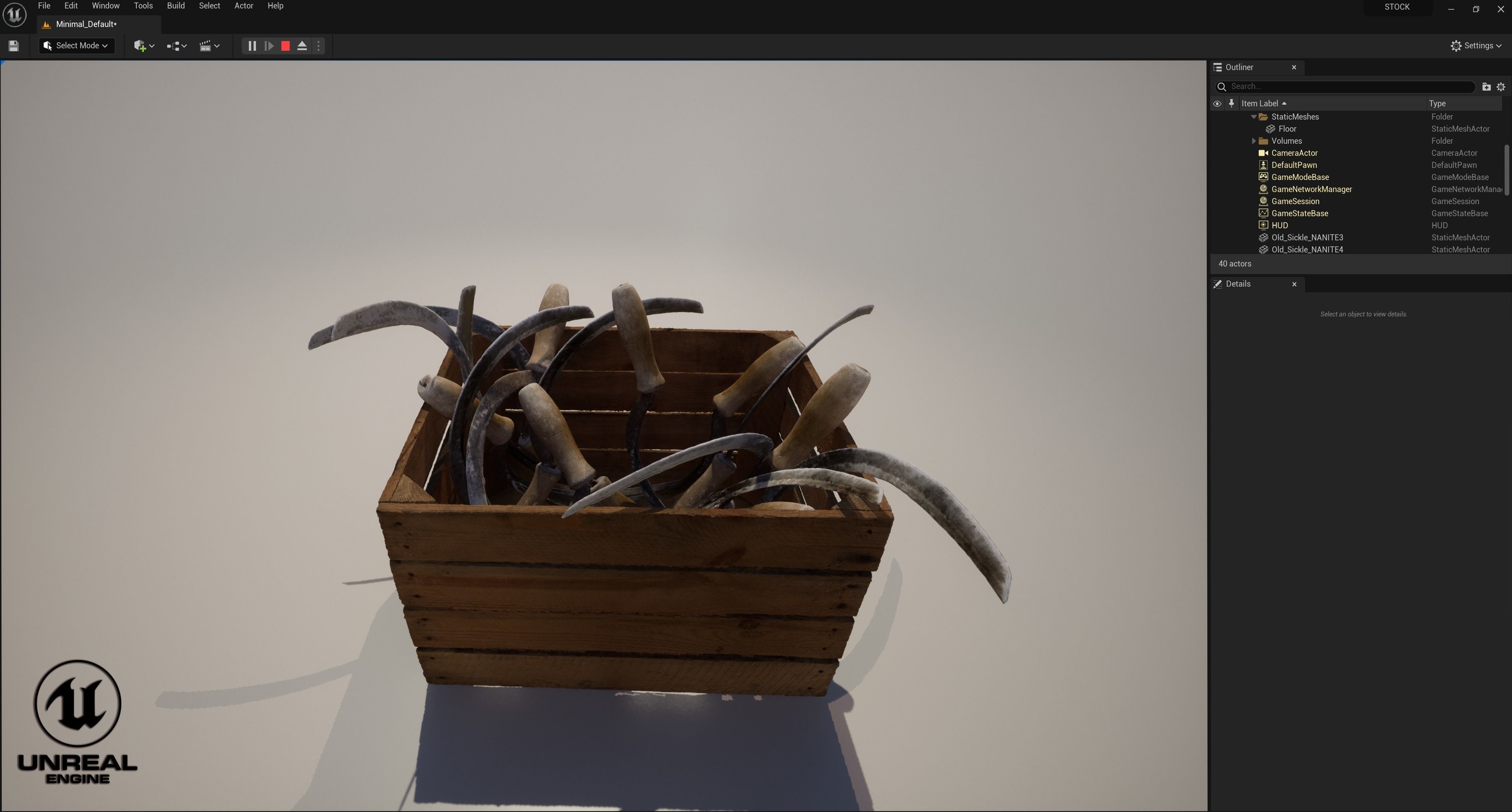 Old Sickle Low-poly 3D model_14