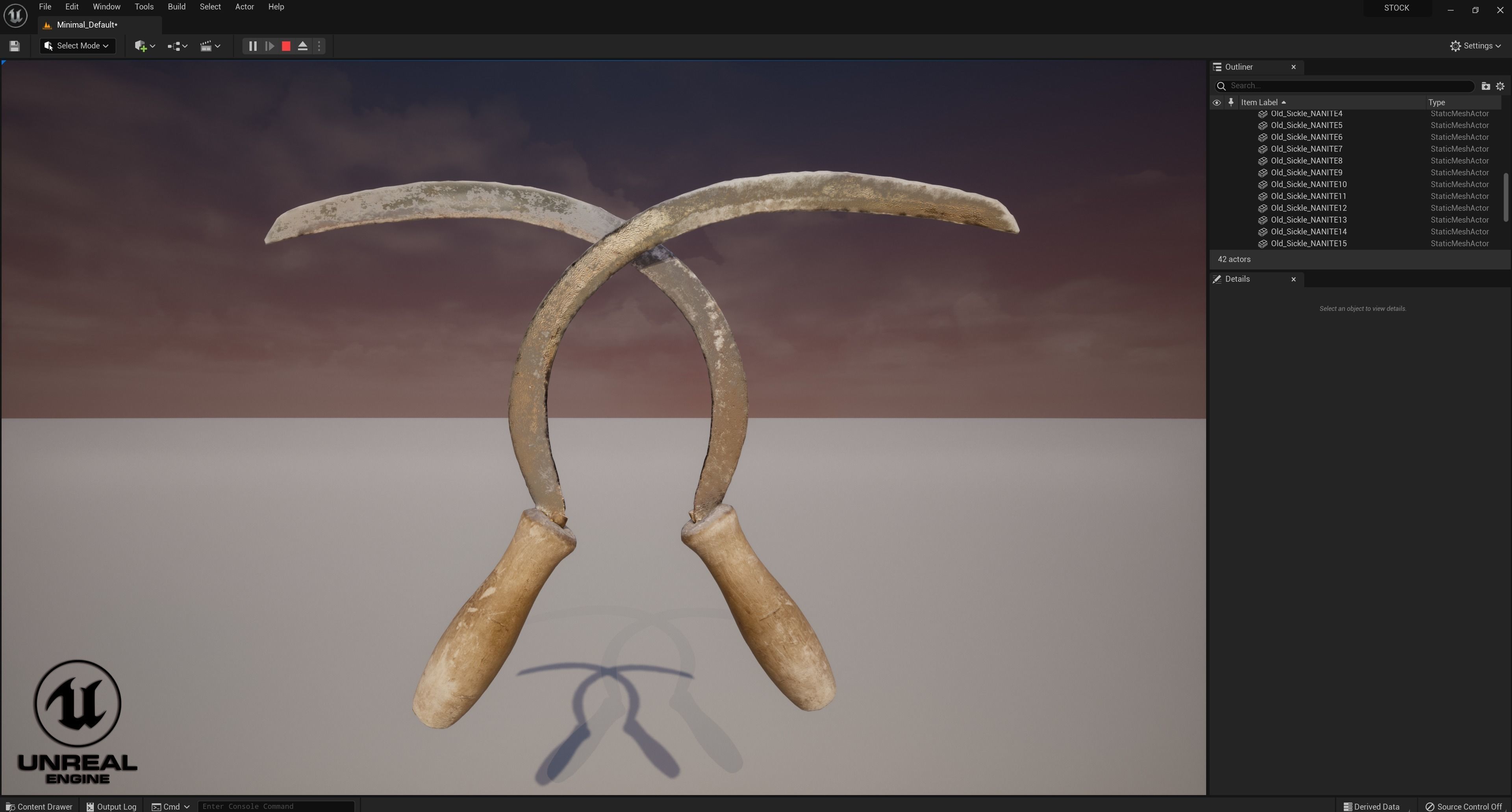 Old Sickle Low-poly 3D model_10