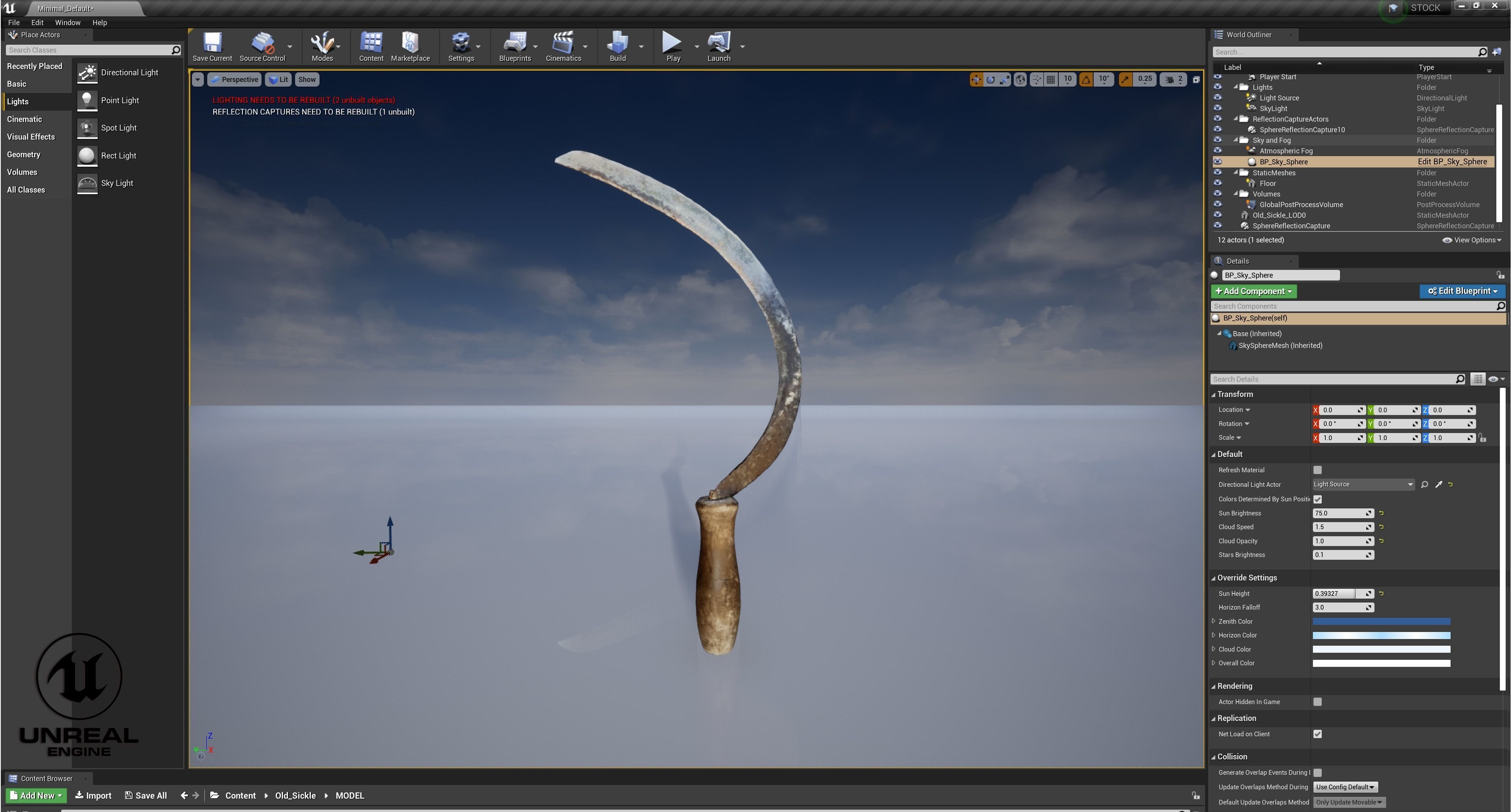 Old Sickle Low-poly 3D model_16