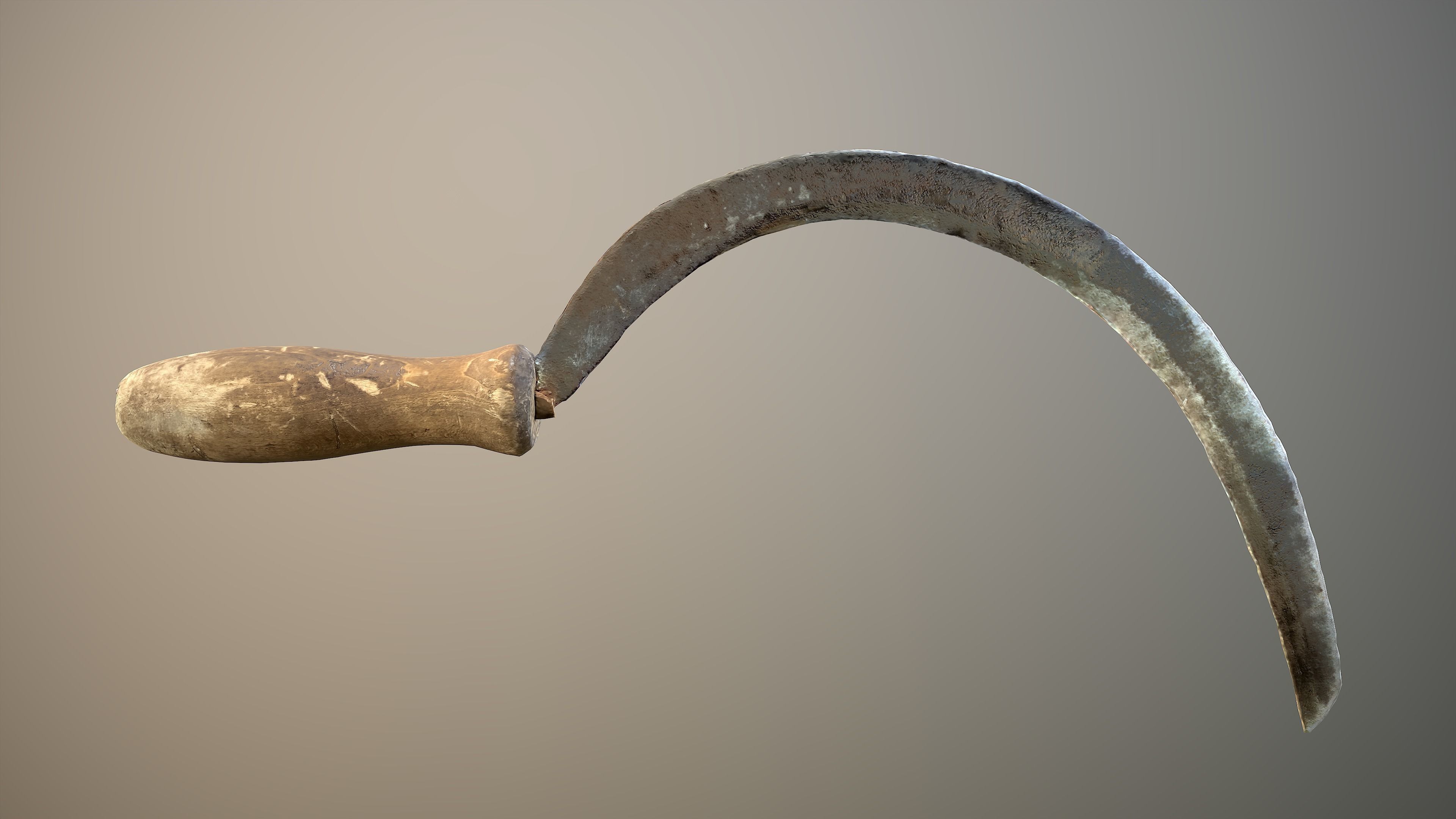 Old Sickle Low-poly 3D model_5