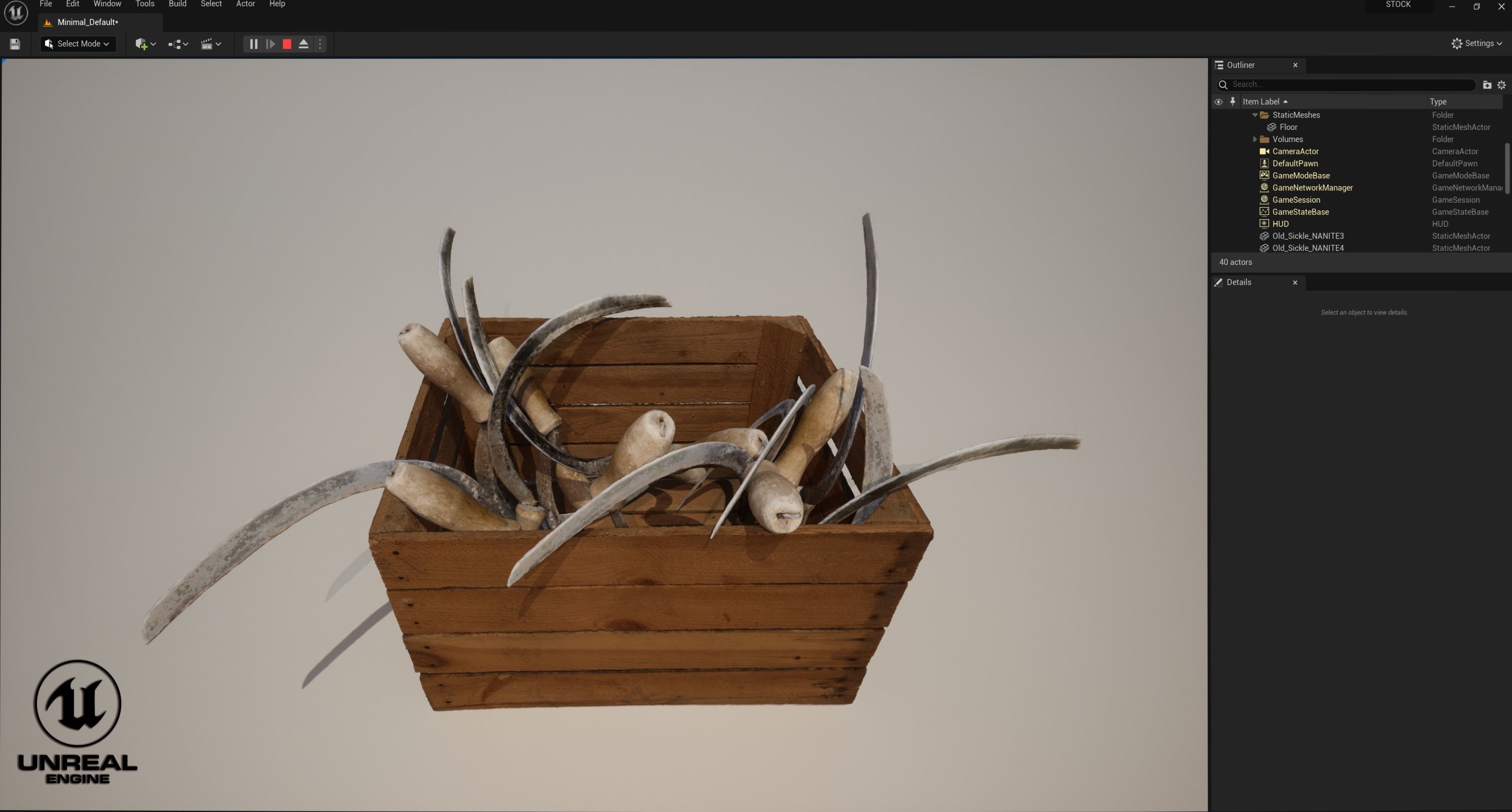 Old Sickle Low-poly 3D model_12