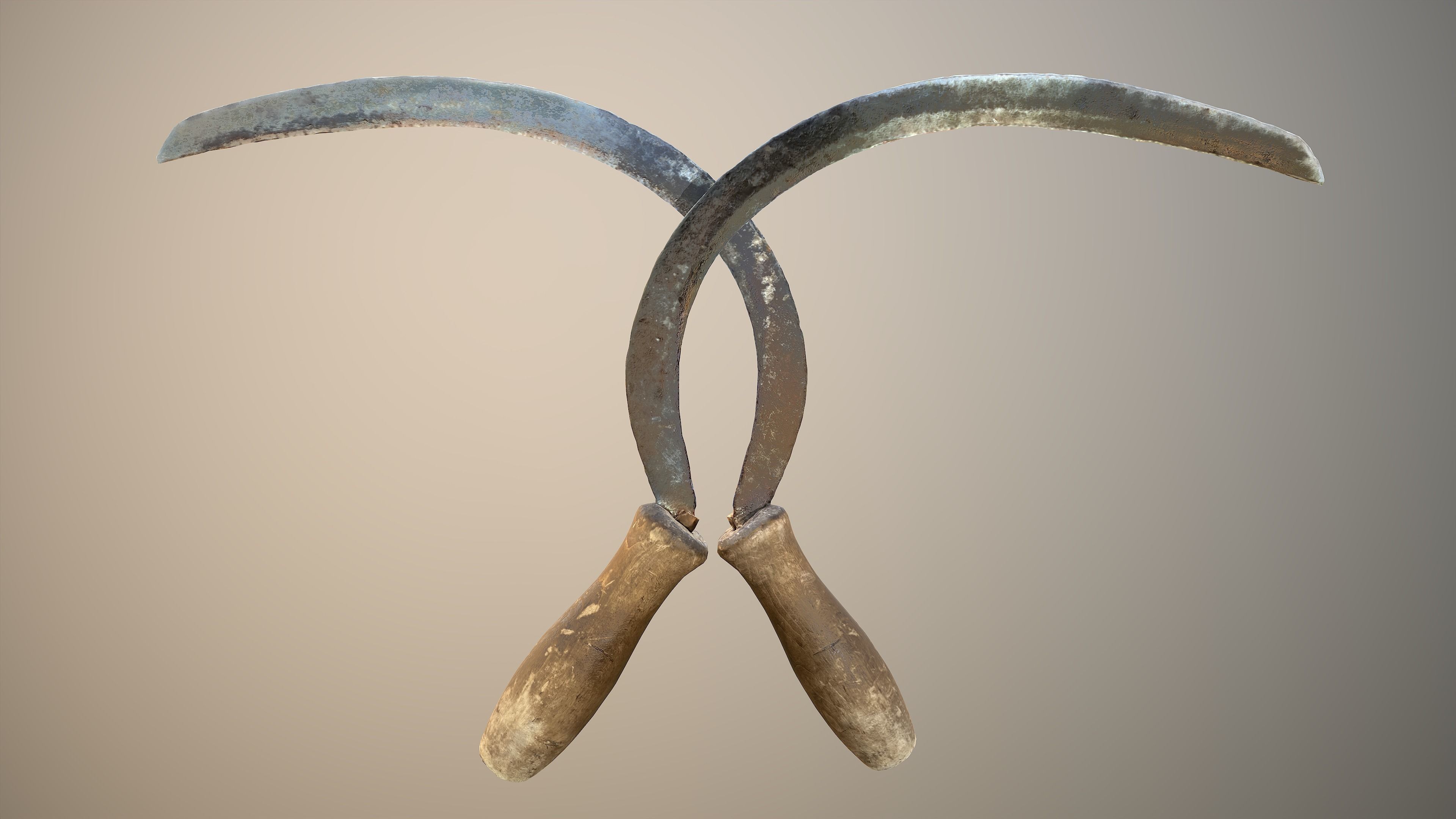 Old Sickle Low-poly 3D model_2