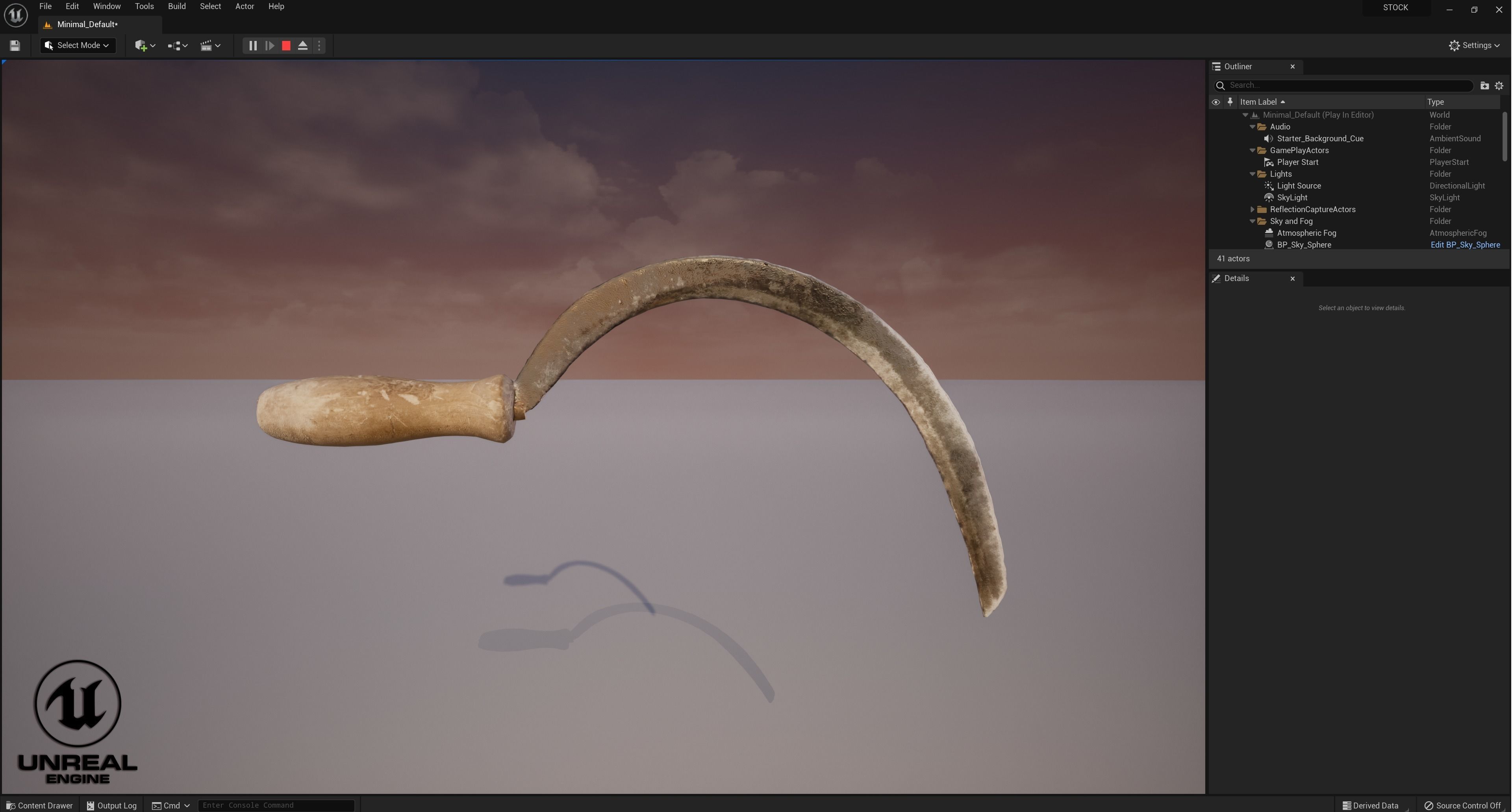 Old Sickle Low-poly 3D model_11