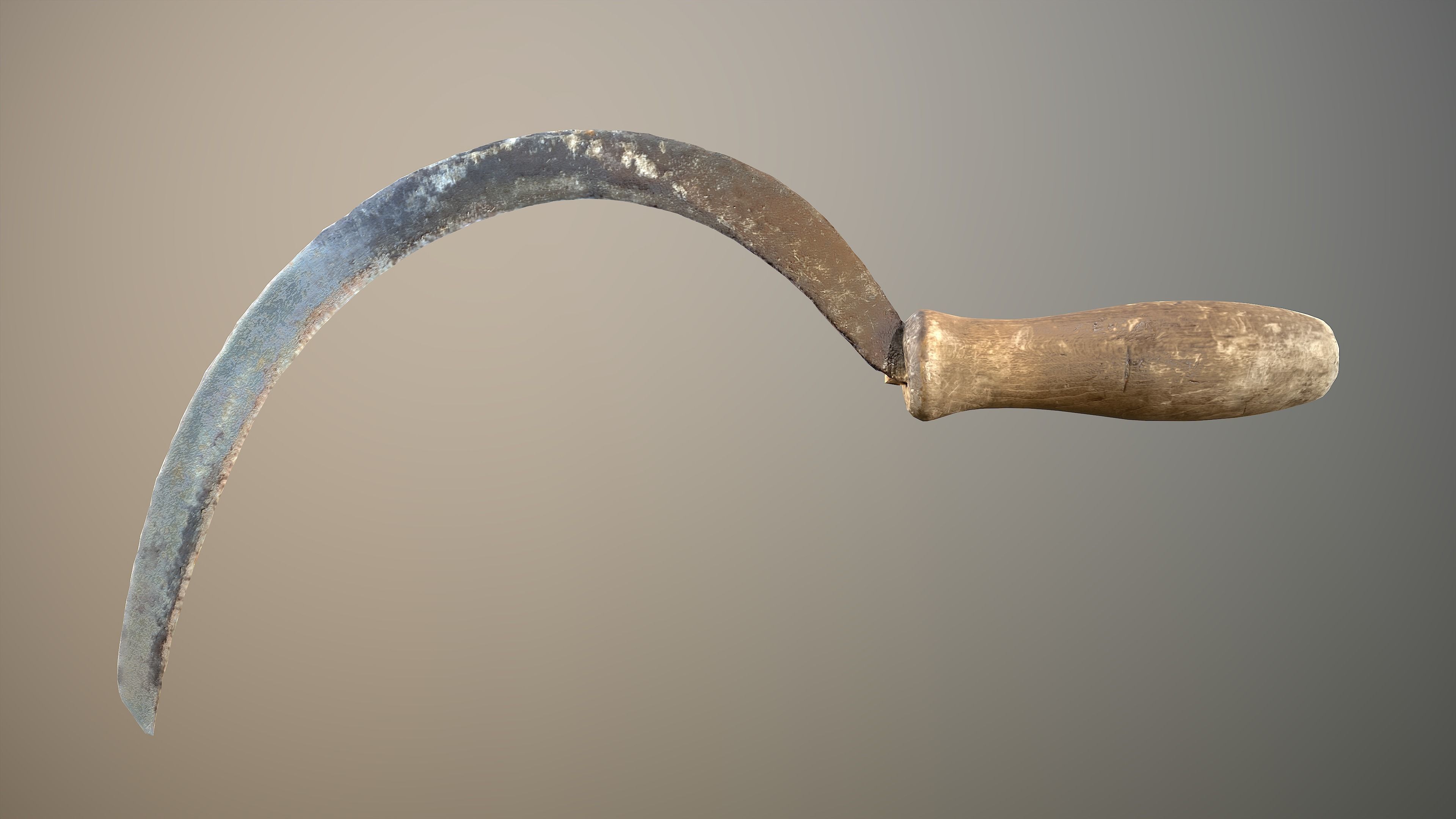 Old Sickle Low-poly 3D model_4
