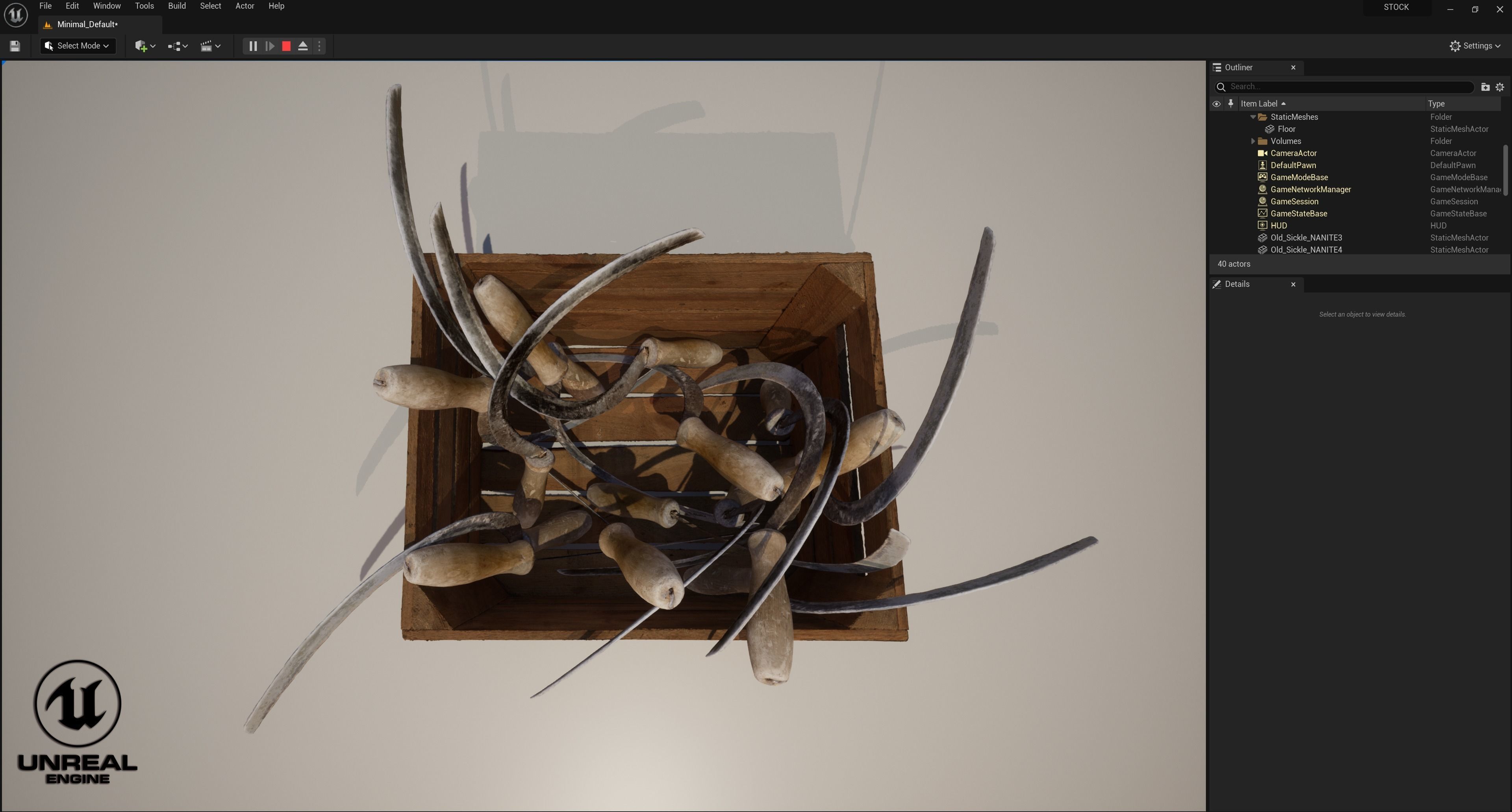 Old Sickle Low-poly 3D model_13