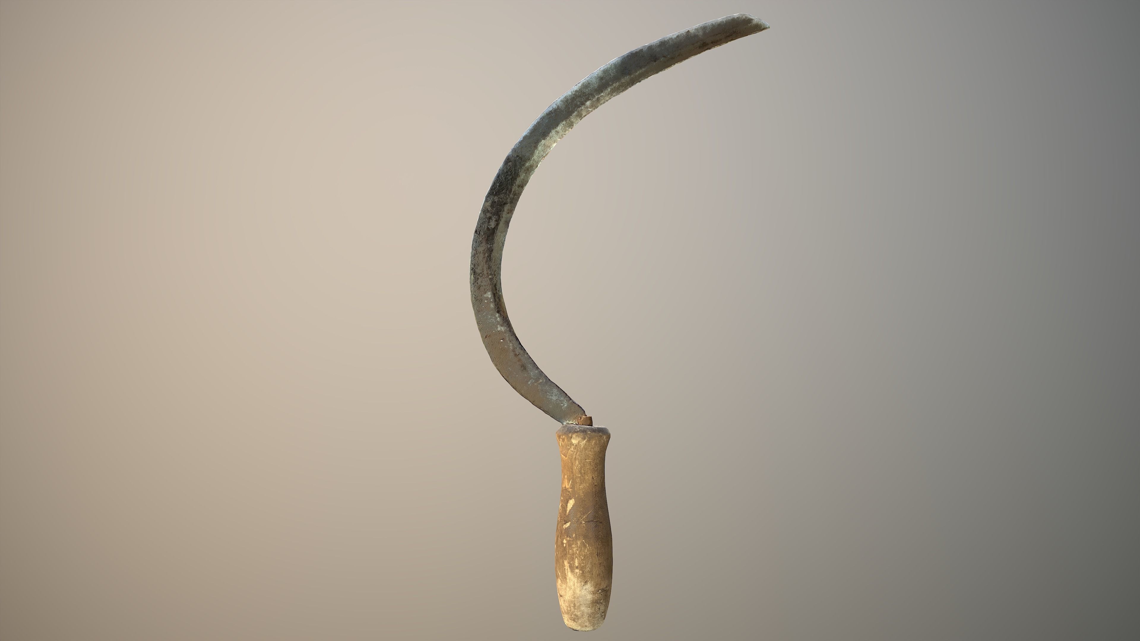 Old Sickle Low-poly 3D model_1