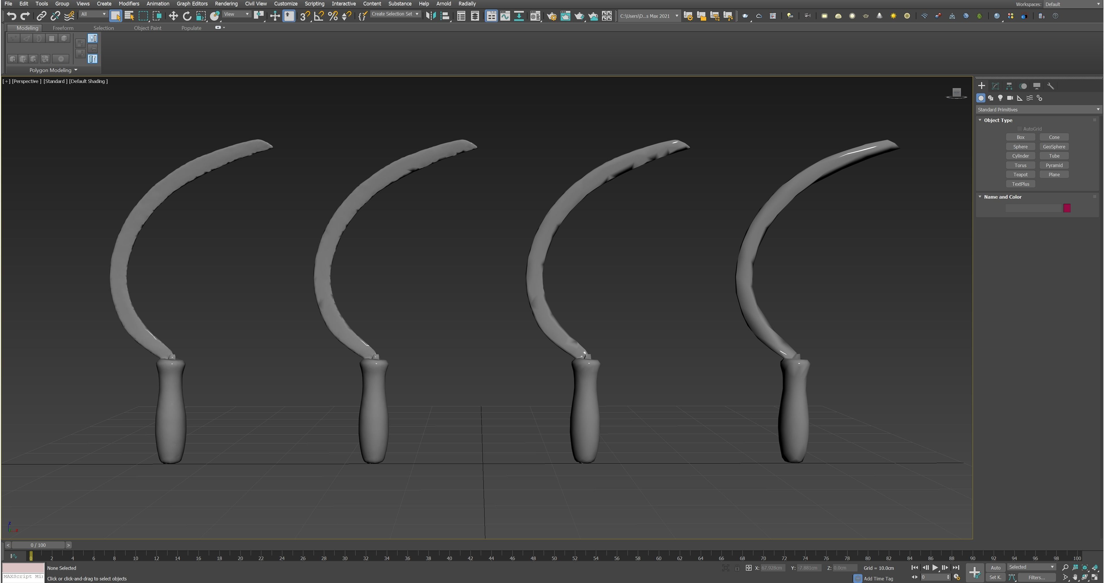 Old Sickle Low-poly 3D model_17