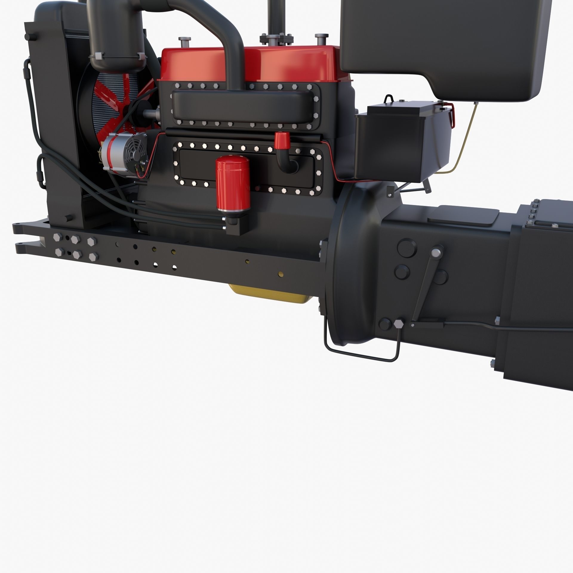 Tractor Drivetrain 3D model_6