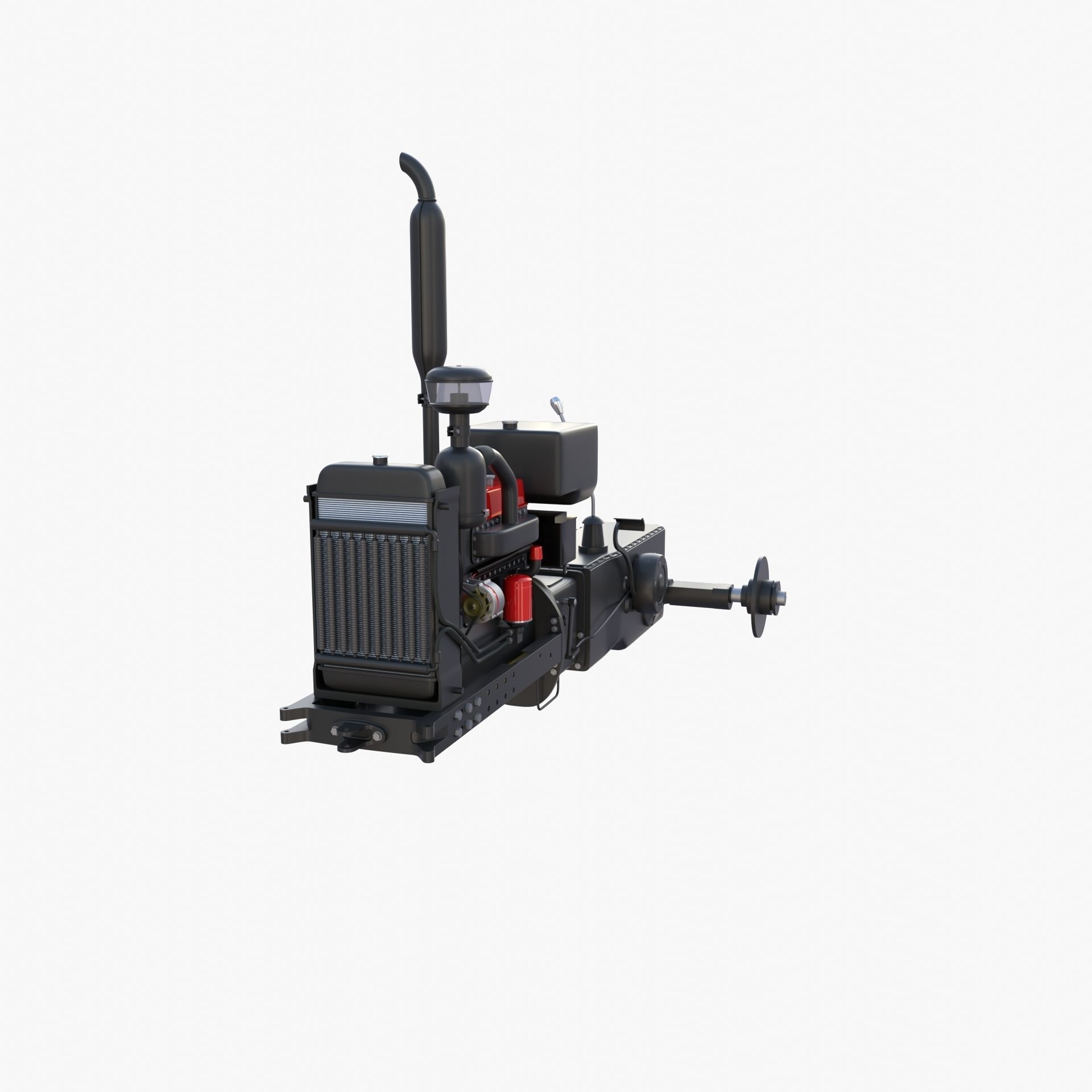 Tractor Drivetrain 3D model_2