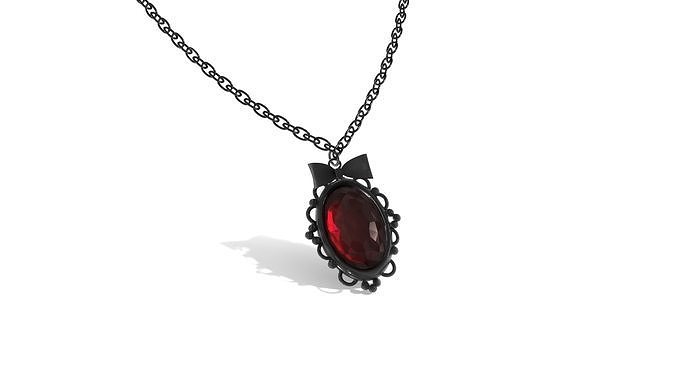 Black Victorian Necklace  3D model