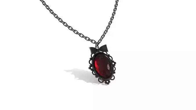 Black Victorian Necklace  3D model
