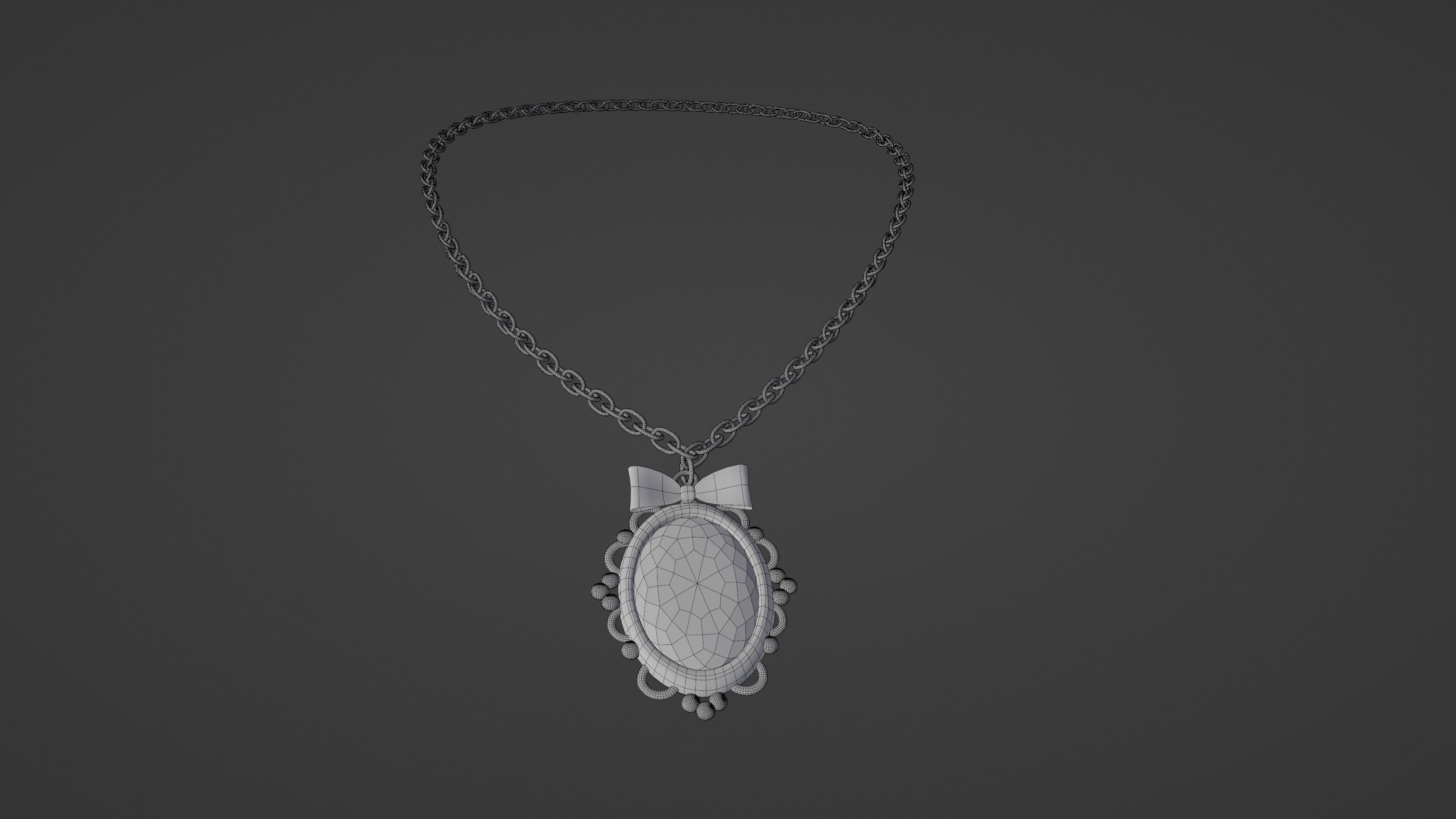 Black Victorian Necklace  3D model_1