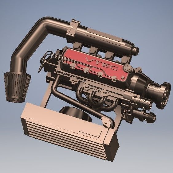 1 64 scale D16 Engine Diecast Hot Wheels CRX 3D print model_1