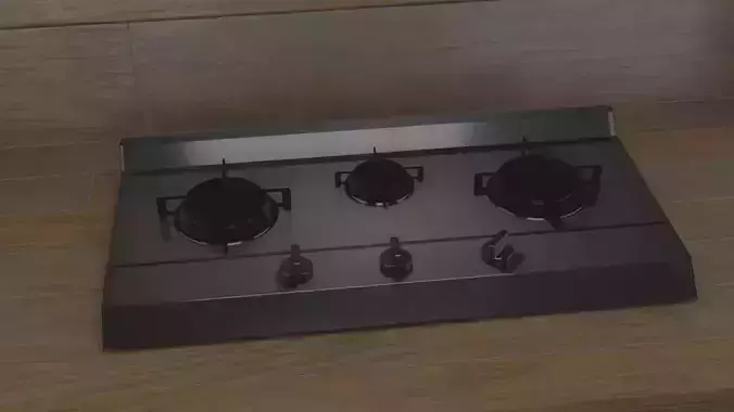 Stove gas with three burners