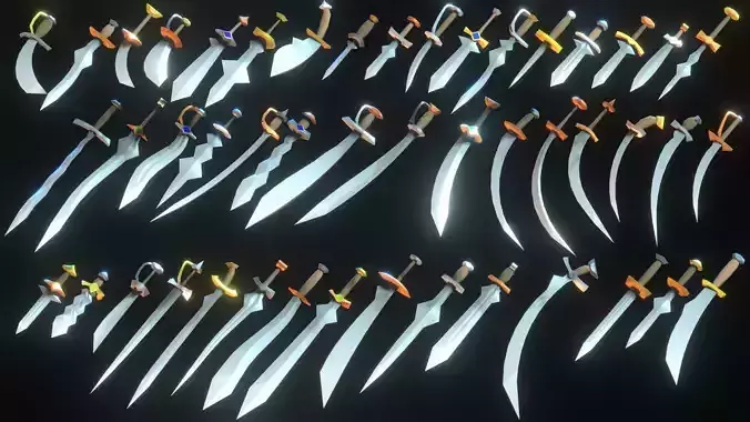 50 Lowpoly 3D Swords CC0