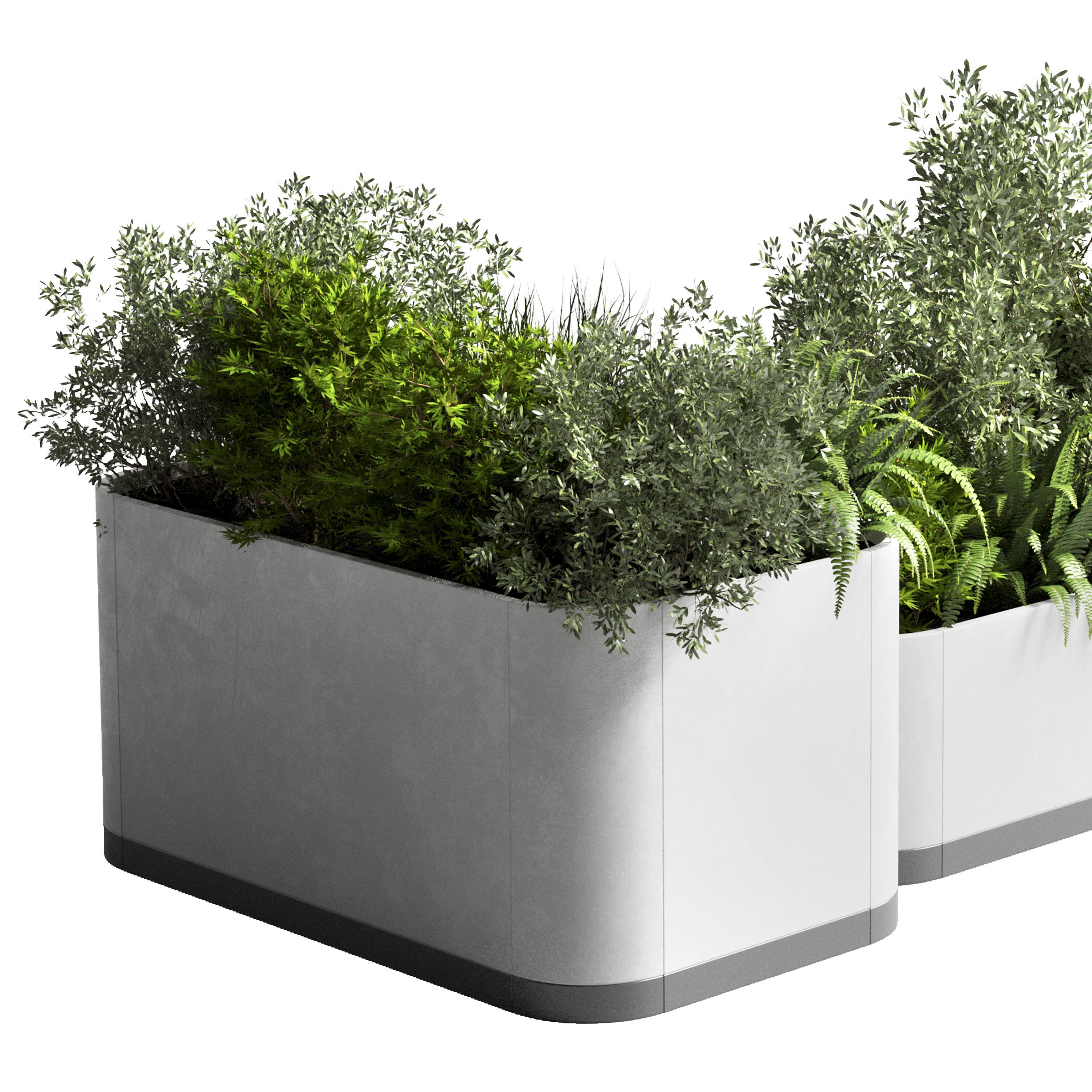 stand plant box Indoor plant concrete vase pot fern grass 3D model_1
