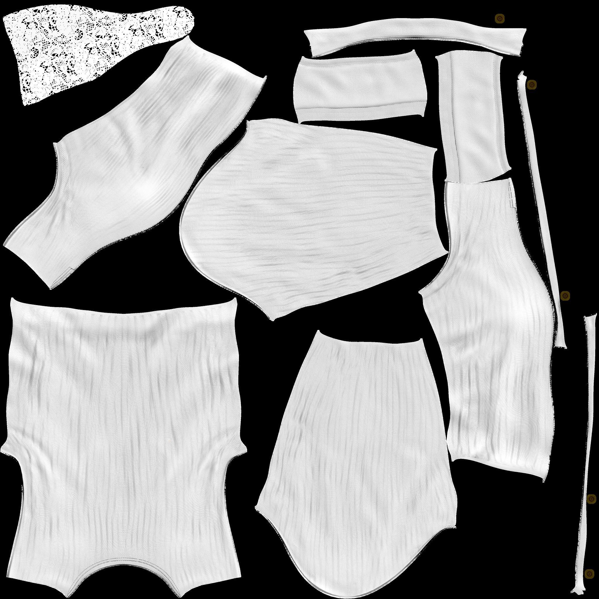 Womens Elegant Skirt Outfit Low-poly 3D model_13