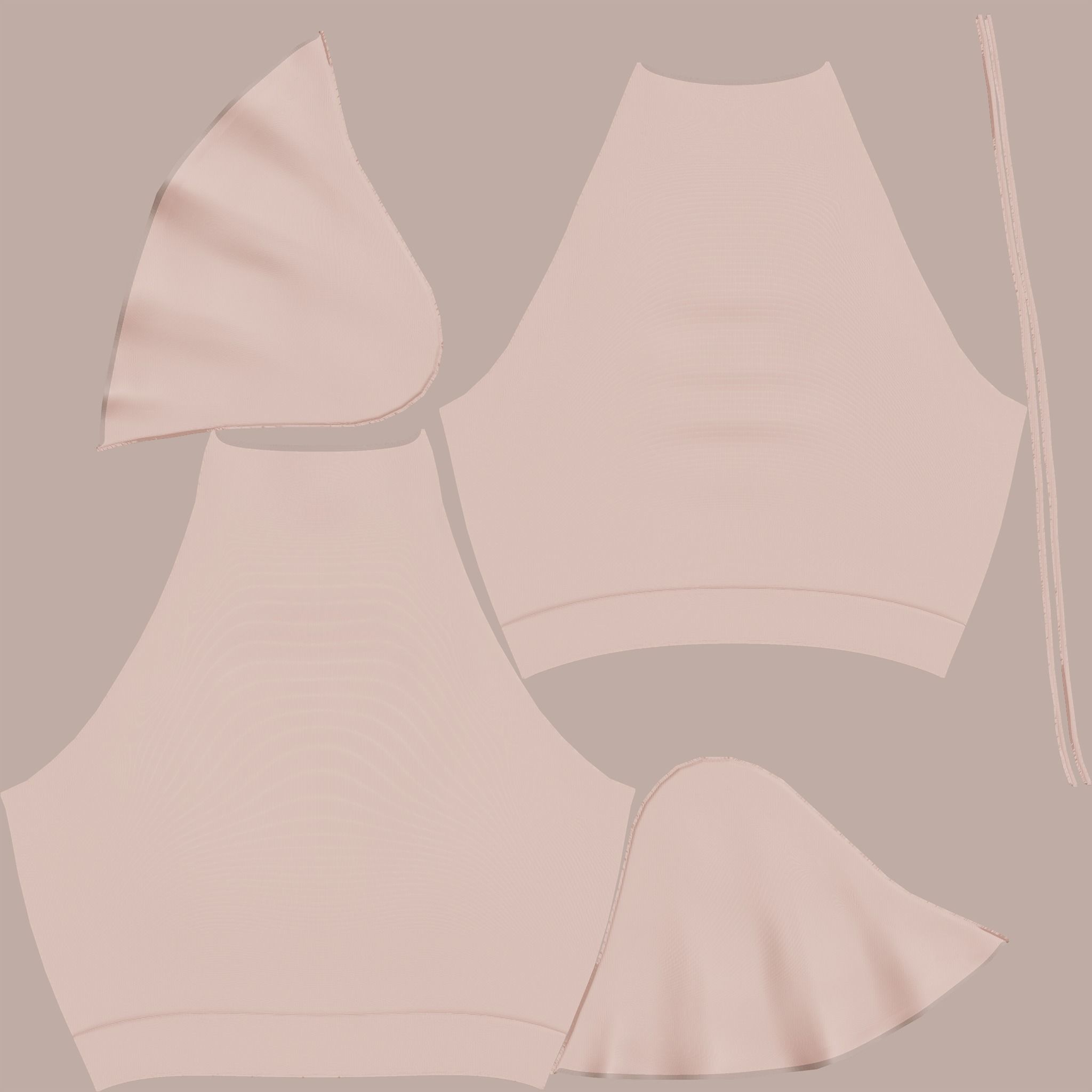 Womens Elegant Skirt Outfit Low-poly 3D model_14