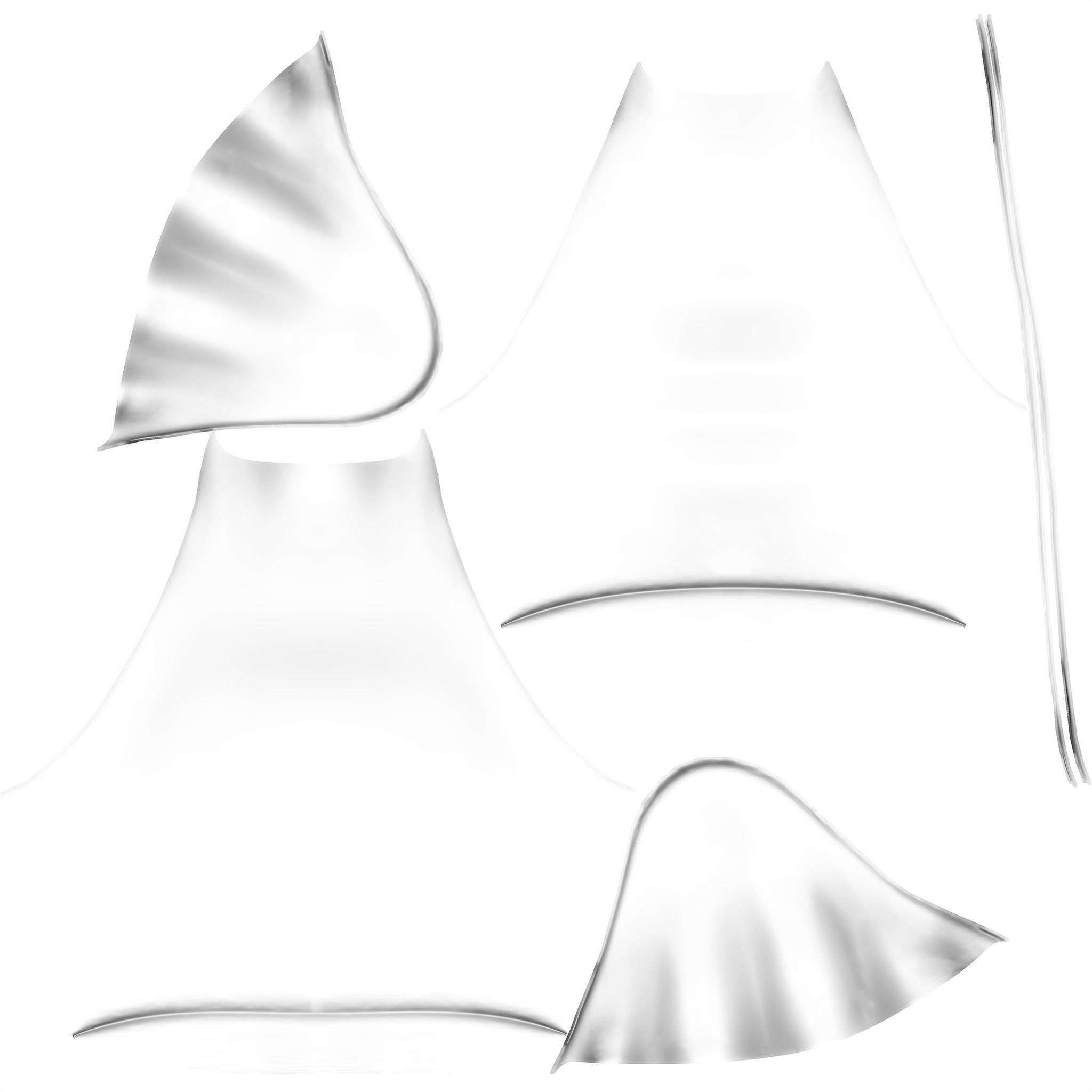 Womens Elegant Skirt Outfit Low-poly 3D model_19