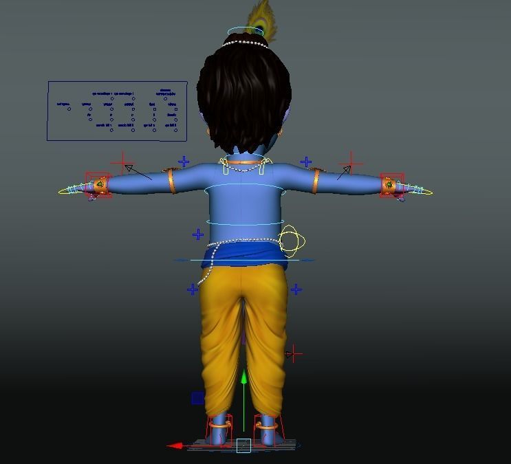 Baby Krishan Semi-Realistic Cartoon Advance Rig Tex with IK FK  3D model_6